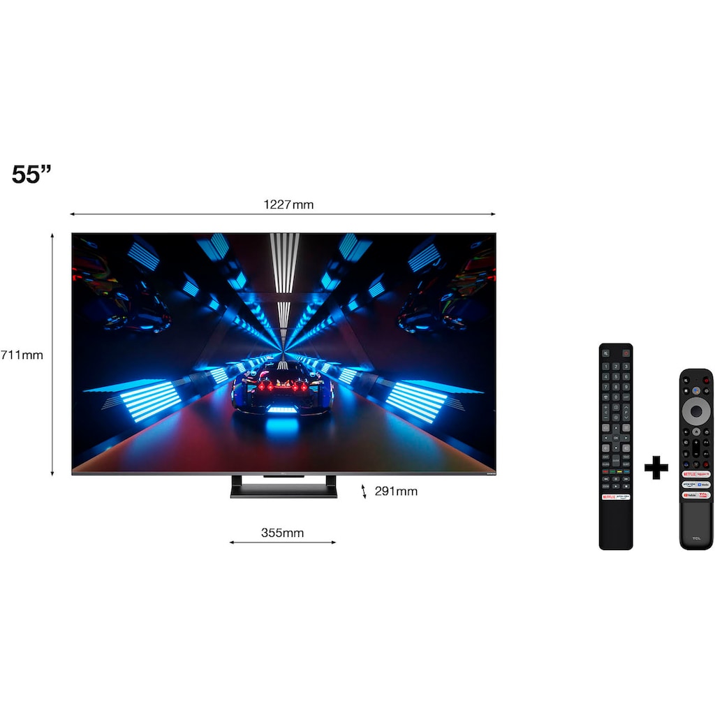 TCL QLED-Fernseher »55C731X2«, 139 cm/55 Zoll, 4K Ultra HD, Smart-TV-Google TV