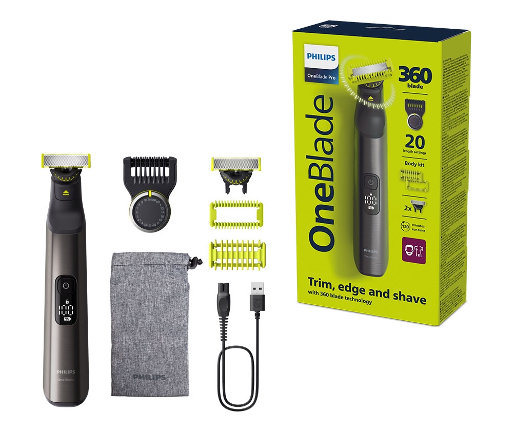 Elektrorasierer »OneBlade Pro 360 Face & Body QP6552/30«, 3 St. Aufsätze, 360 Grad...