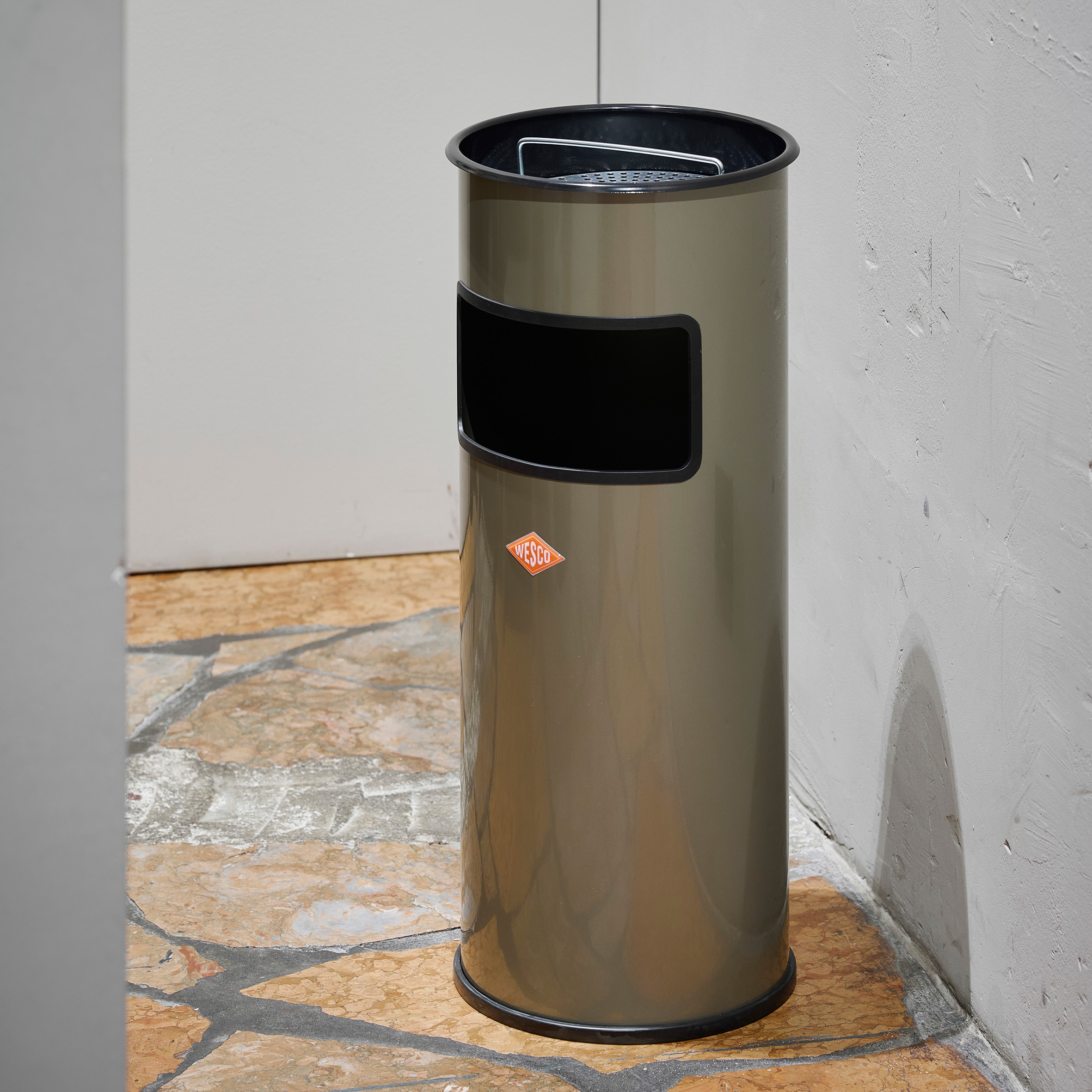 WESCO Aschenbecher »Standascher 30 L, mit Sieb« 1 Behälter mit Einwurfschlitz und herausnehmbarem Sieb