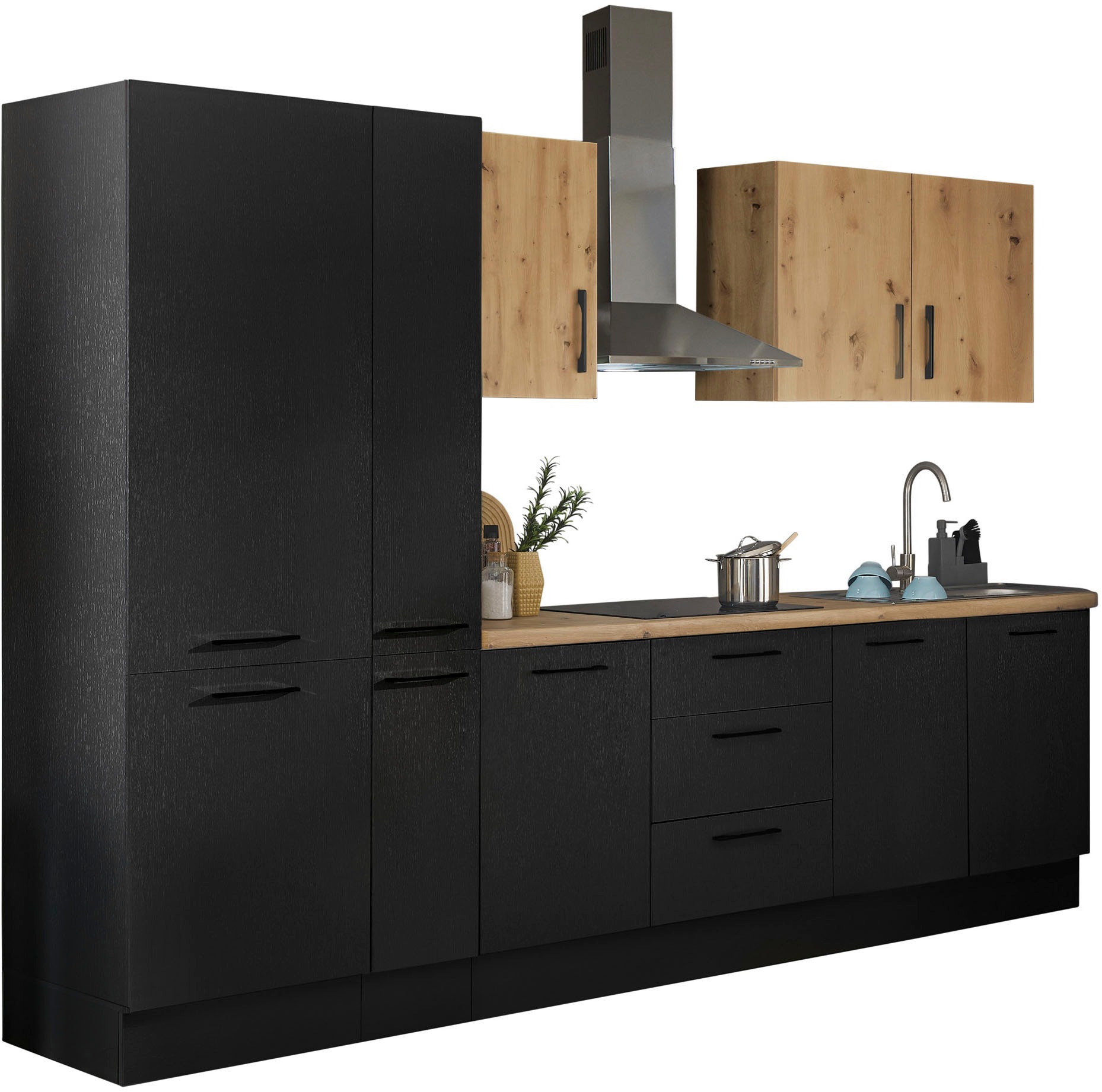 BASIC by Balculina Küchenzeile »Turin«, Breite 300 cm, wahlweise mit E-Geräten