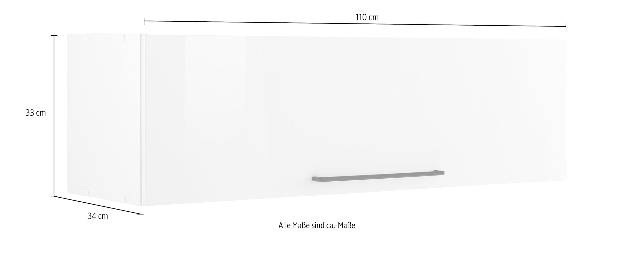 HELD MÖBEL Klapphängeschrank »Tulsa«, 110 cm breit, mit 1 Klappe, schwarzer  Metallgriff, MDF Front bequem kaufen | Kochfeldumbauschränke