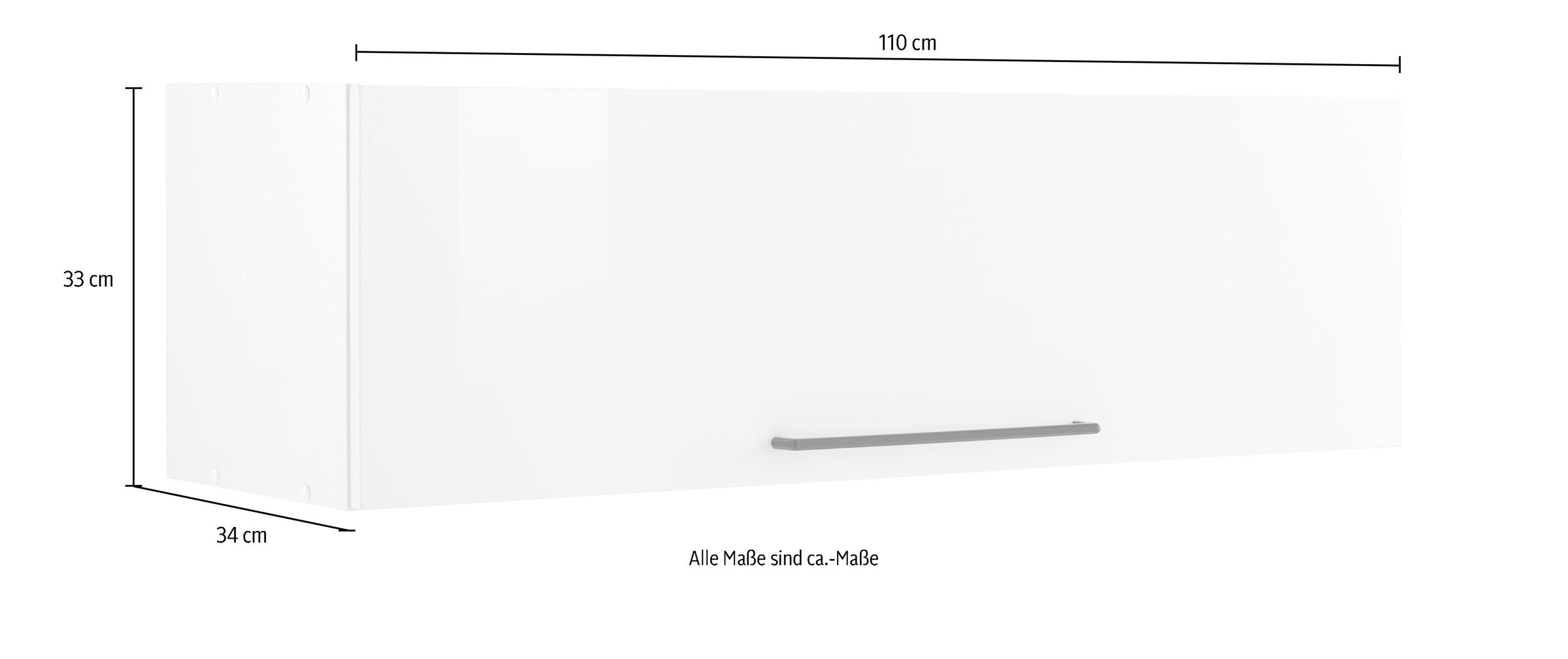 Metallgriff, mit kaufen Klappe, HELD bequem breit, Front MÖBEL Klapphängeschrank 110 cm schwarzer MDF 1 »Tulsa«,