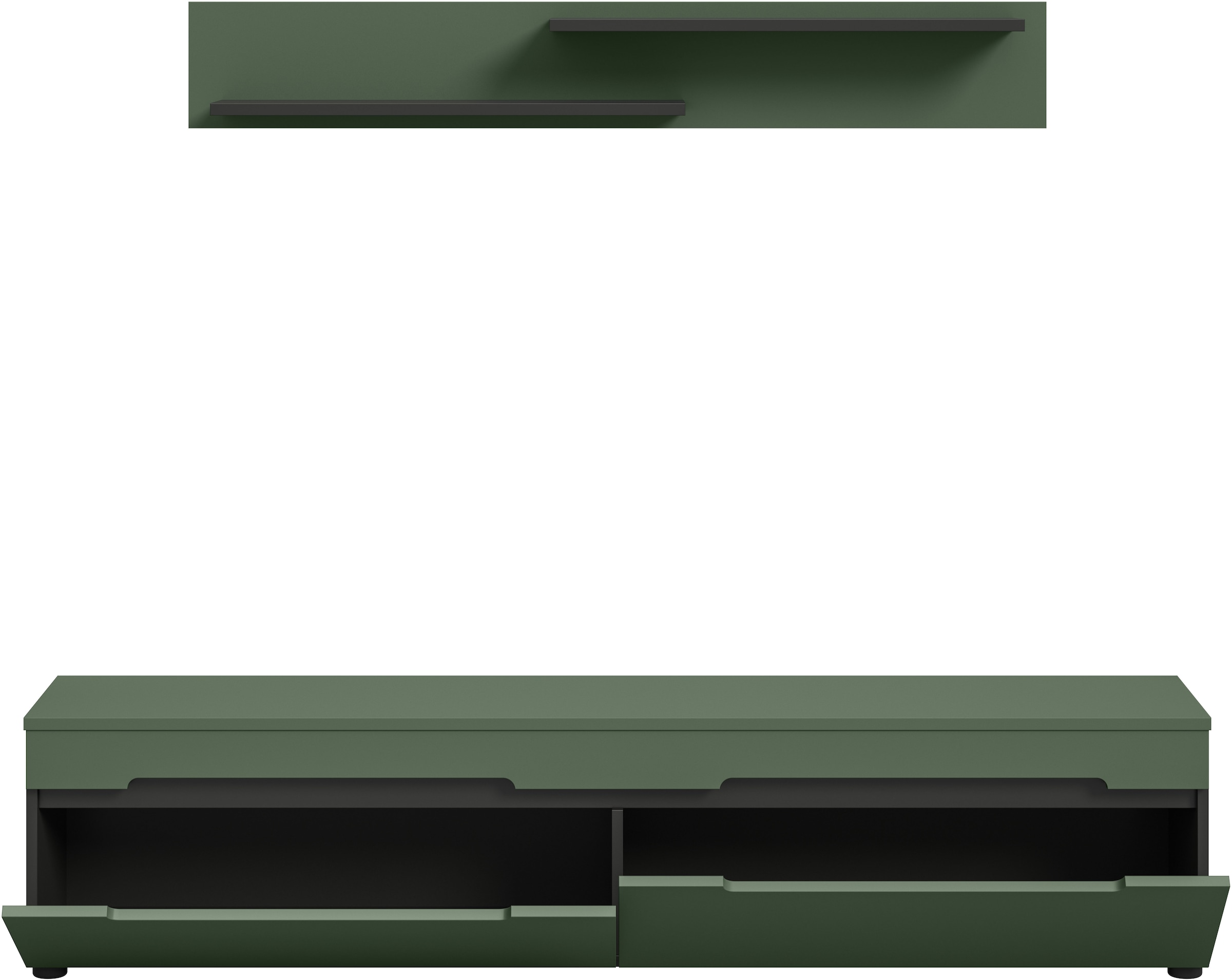 Home affaire Wohnwand »REHAT, TOPSELLER!, 2-teilig, wahlweise stehend und hängend montierbar« Set bestehend aus: Wandboard (13x19x8 cm) und Lowboard (170x38x33 cm), 2 Stk. tlg.