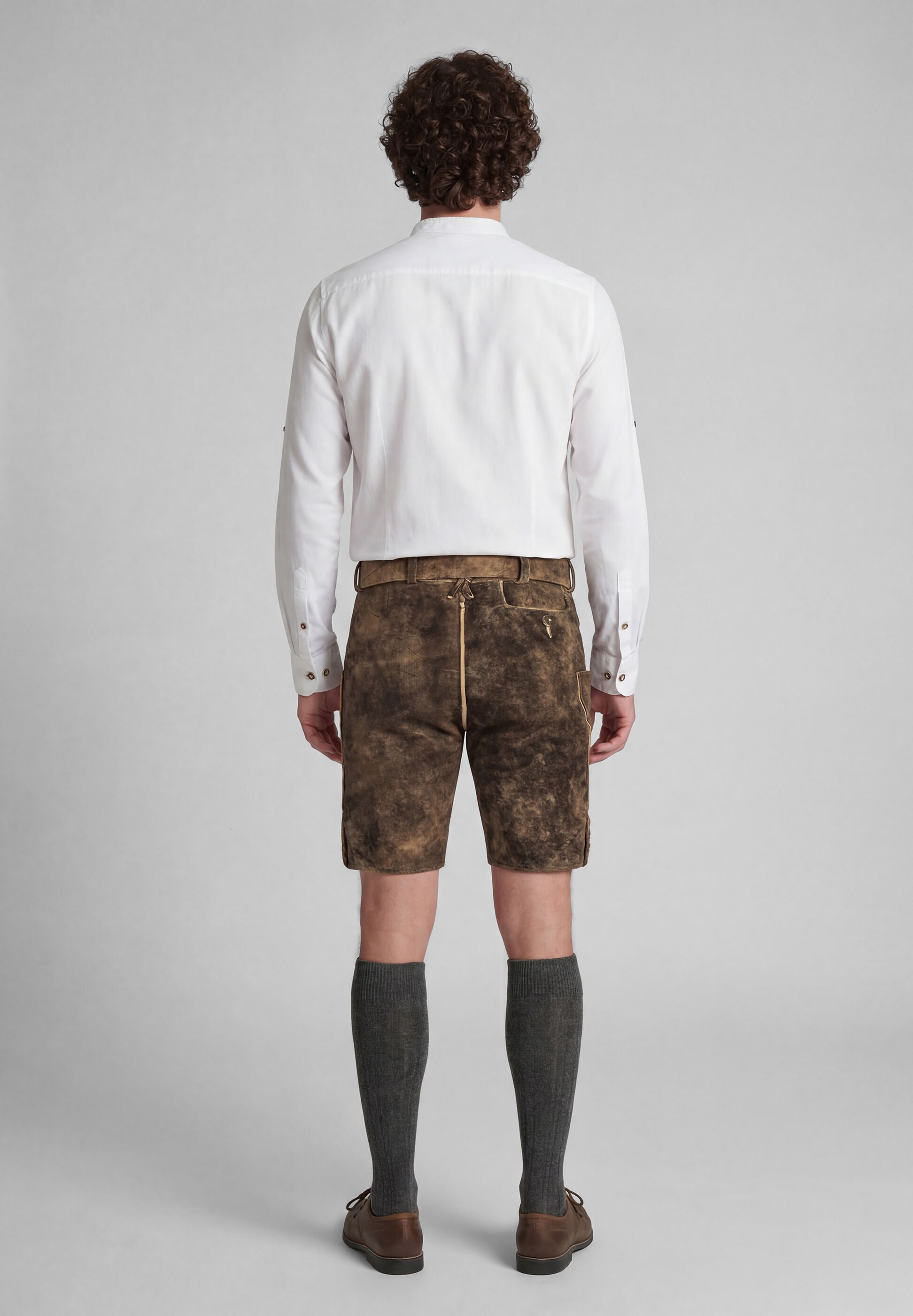 Spieth & Wensky Lederhose »Freud«  Lederhose mit Gürtelschließe, Hirschkopfmotiv