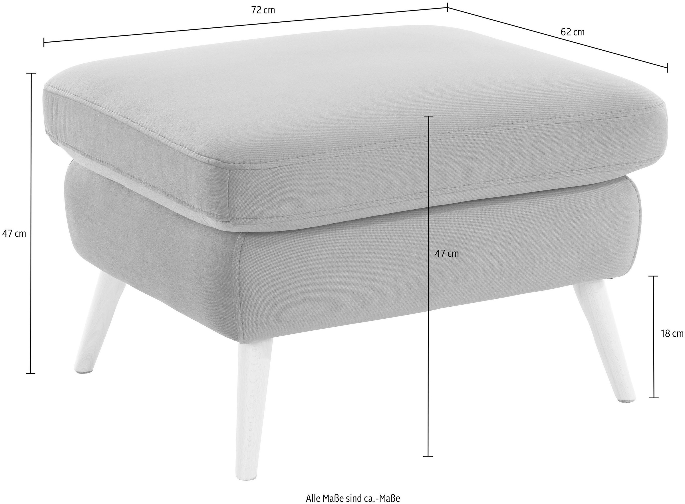 exxpo - sofa fashion Hocker »Scandi bequem und elegant mit hohem Holzfuß«, bequem und elegant mit hohem Holzfuß