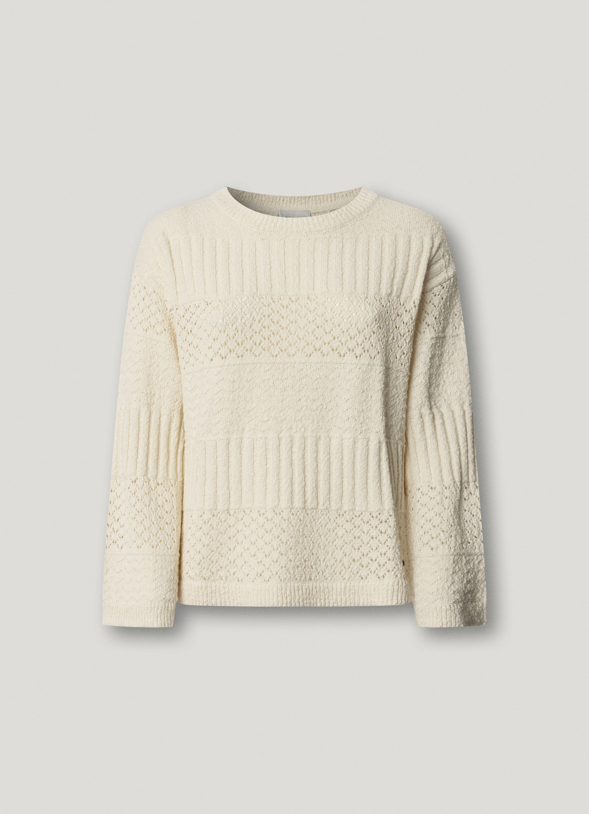Pepe Jeans Strickpullover »ALAYA« im Strukturmix, reine Baumwolle