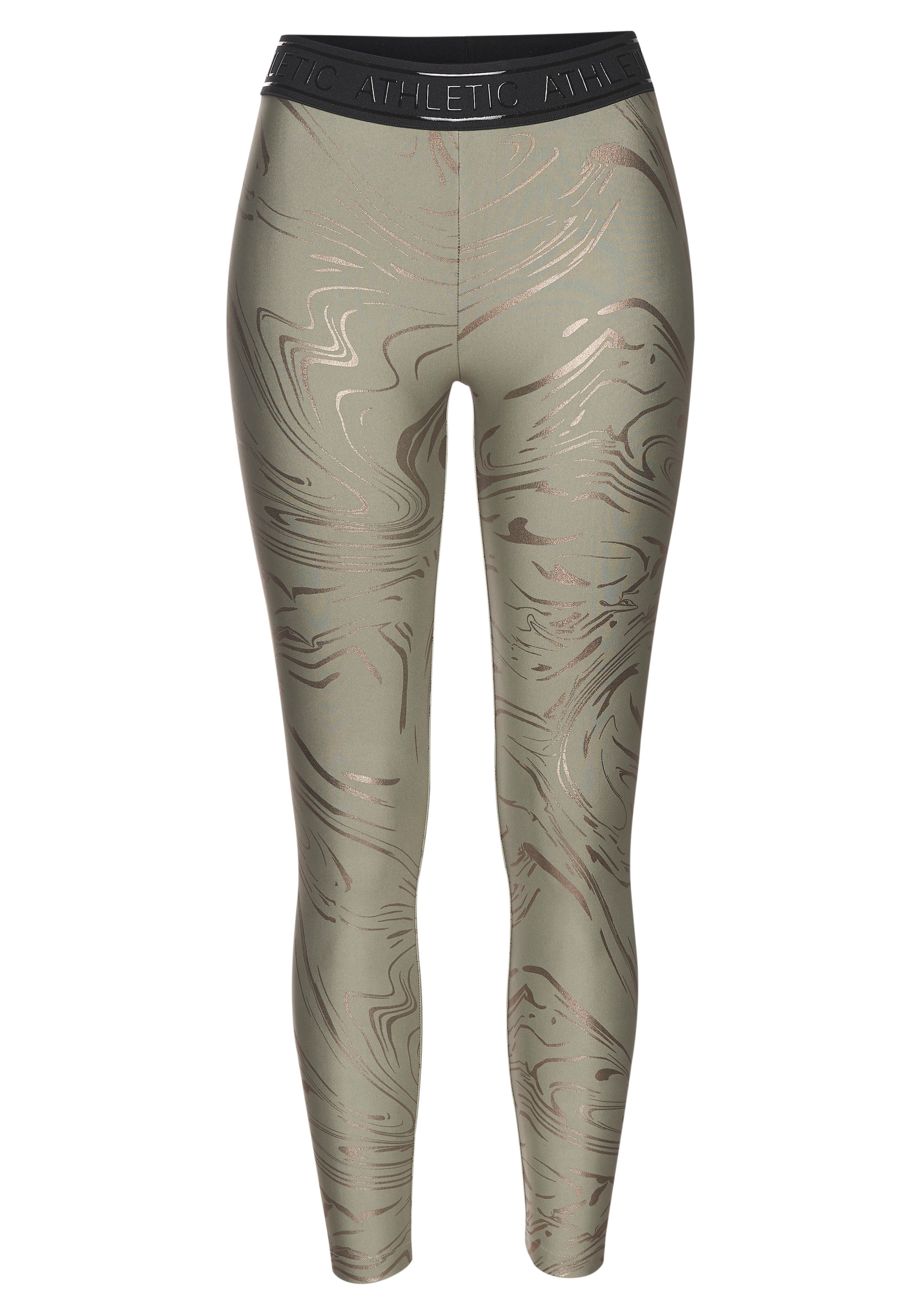 LASCANA ACTIVE Funktionsleggings, Sportleggings mit glänzendem Print und 3D Schriftzug