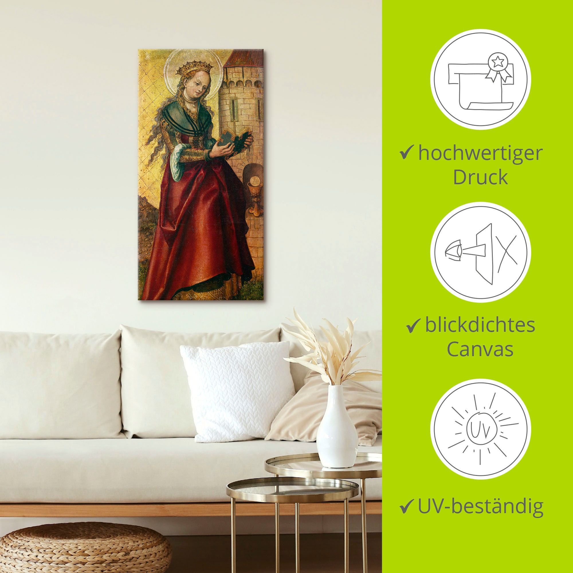 Artland Wandbild »Die heilige Barbara.«, Frau, (1 St.), als Leinwandbild, Poster in verschied. Größen