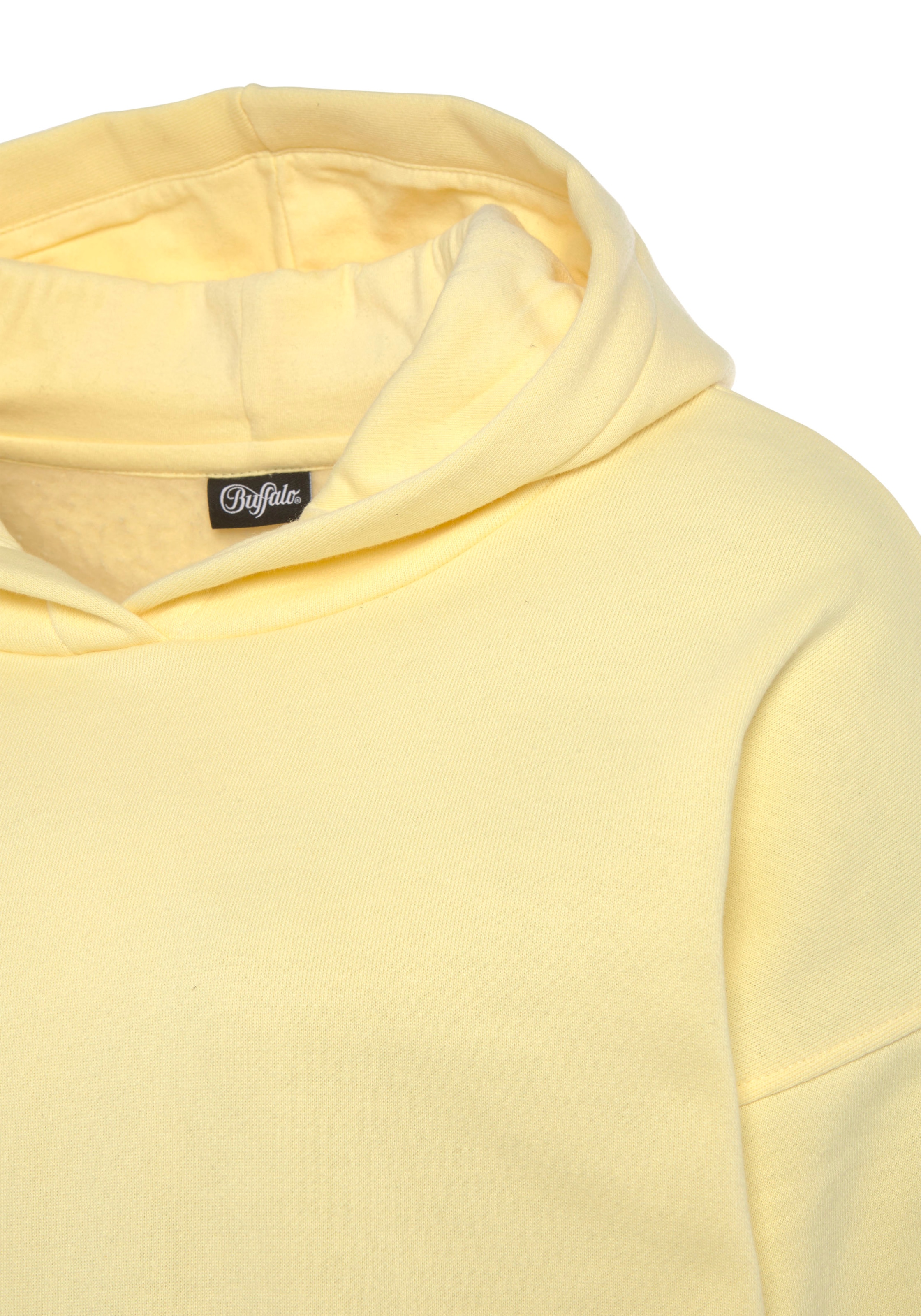 Buffalo Hoodie, Kapuzensweatshirt mit Rückenprint und Rippbündchen, Loungewear