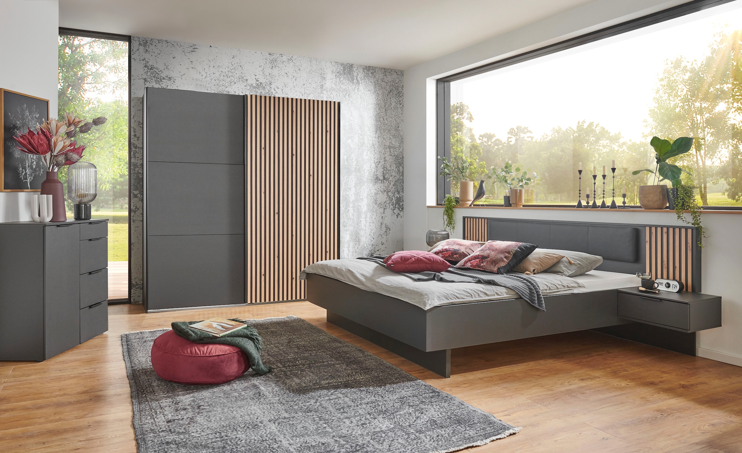 Wimex Schwebetürenschrank »Ancona by fresh to go«, mit Akustiklamellen Optik in 3D