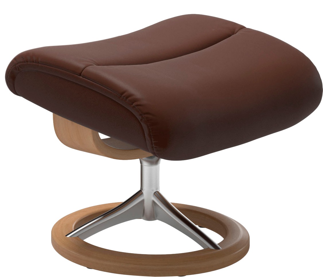 Stressless® Relaxsessel »View«, (Set, Relaxsessel mit Hocker), mit Signature Base, Größe M,Gestell Eiche