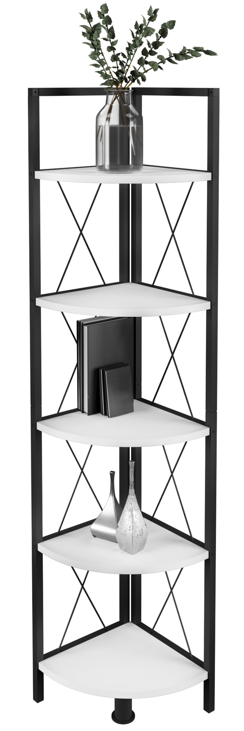 VCM Standregal "Holz Metall Eckregal Bücher Regal Insasi 5fach" 1 Stk. tlg.