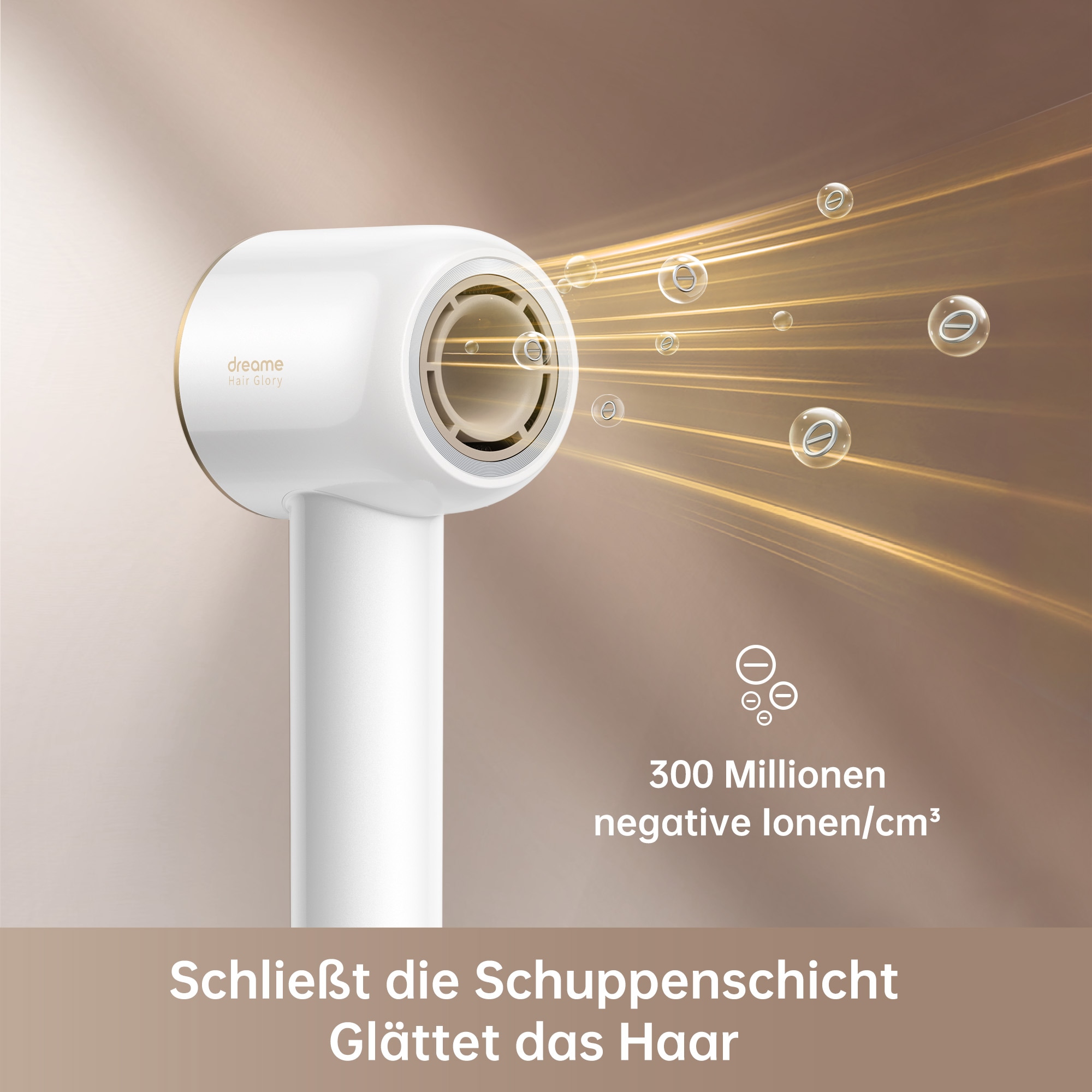 Dreame Haartrockner »Dreame Glory Combo«, 2 Aufsätze, 300 Mio. Anionen, konstante Temperatur, geringes Gewicht von nur 345g
