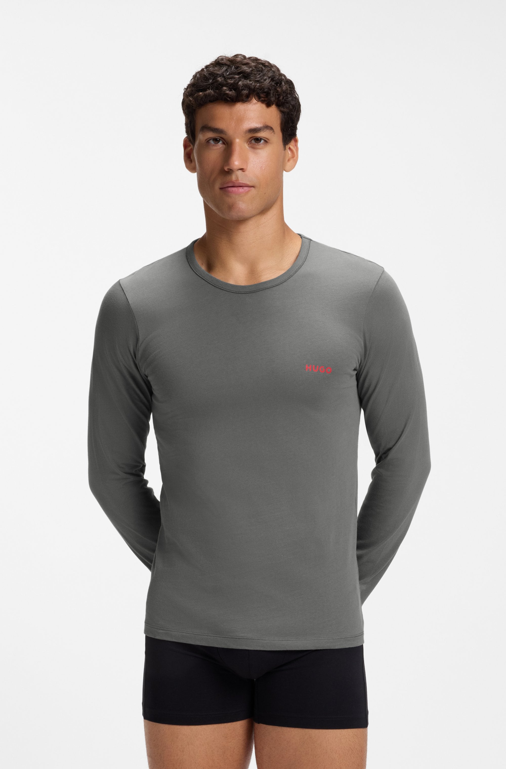 HUGO Underwear Langarmshirt »LS-SHIRT RN TRIPLET« Set, 