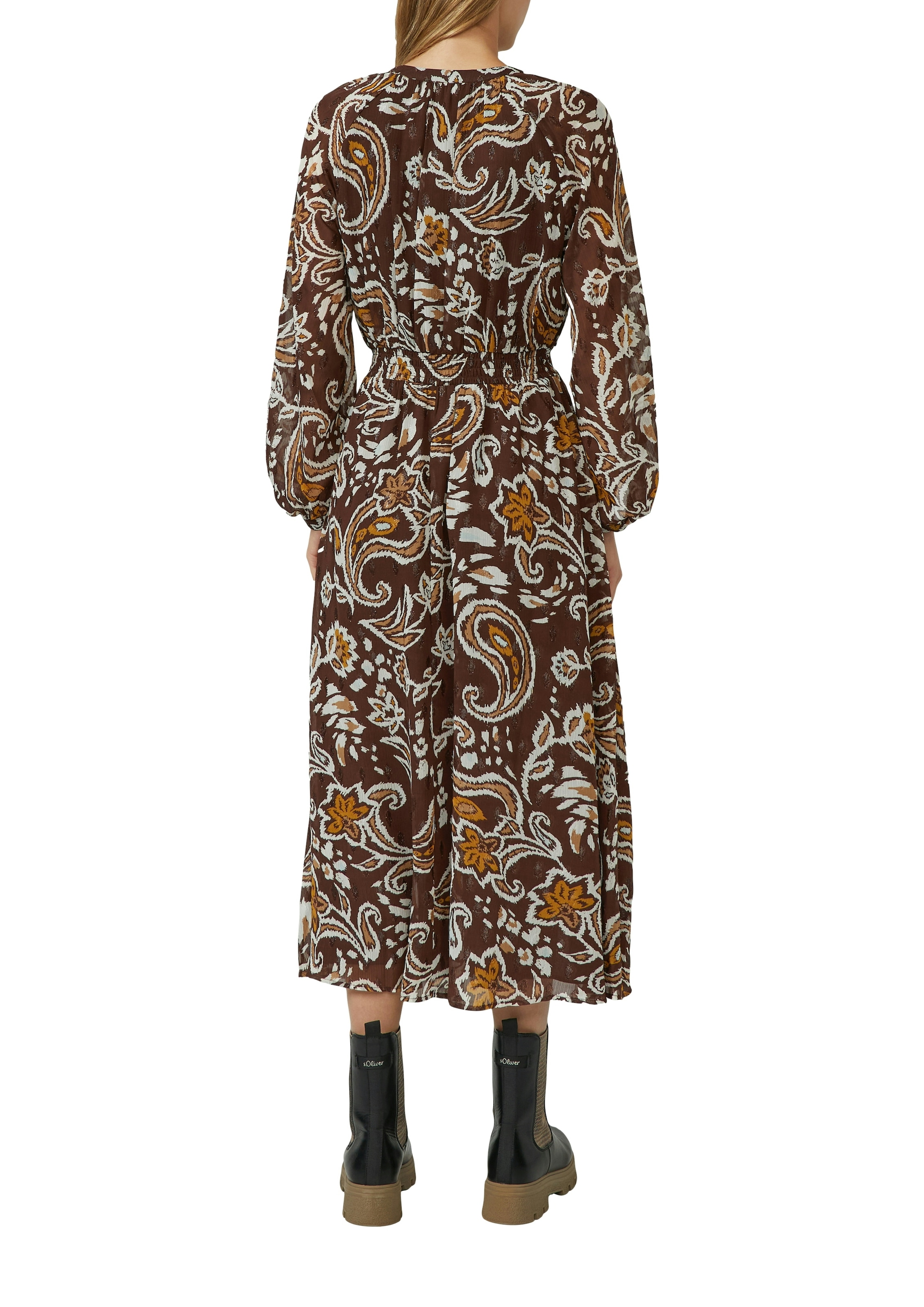 s.Oliver Chiffonkleid Ohne Taschen mit Effektgarn im Relaxed Fit