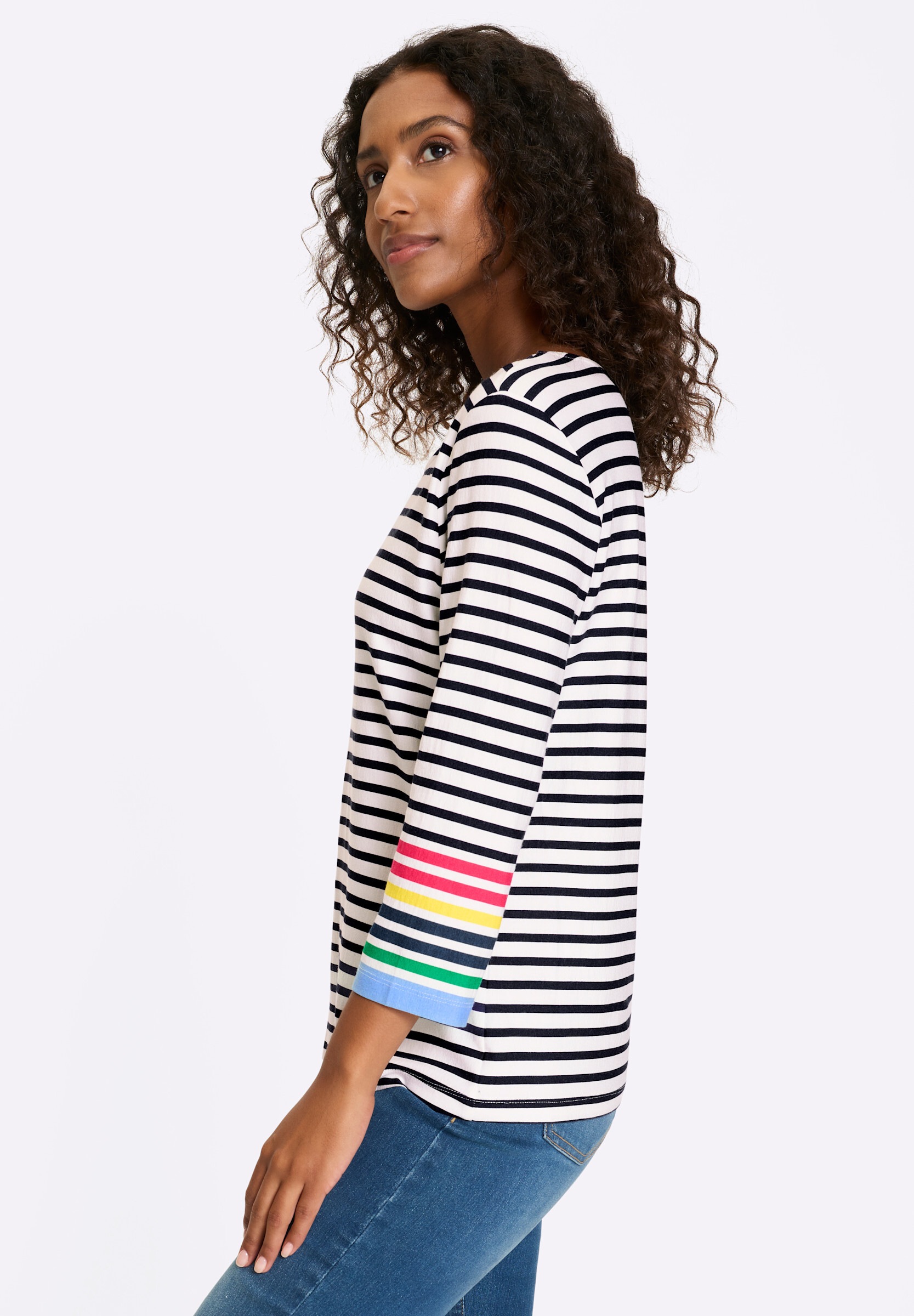 heine T-Shirt »Ringelshirt 3/4-Arm-Shirt mit Streifenmuster«