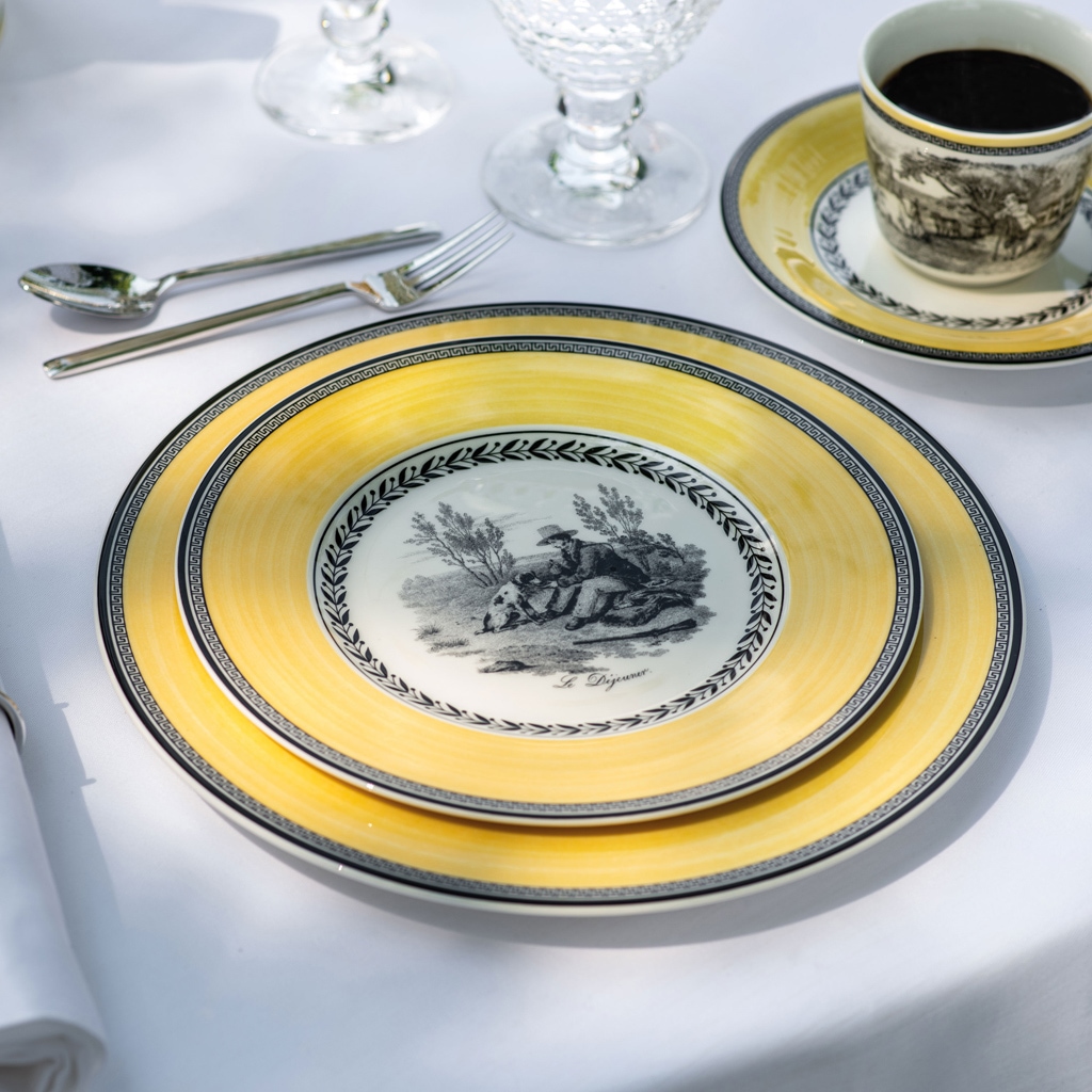 Villeroy & Boch Frühstücksteller »Frühstücksteller Audun Chasse ø 21,6 cm weiß-grau-gelb«