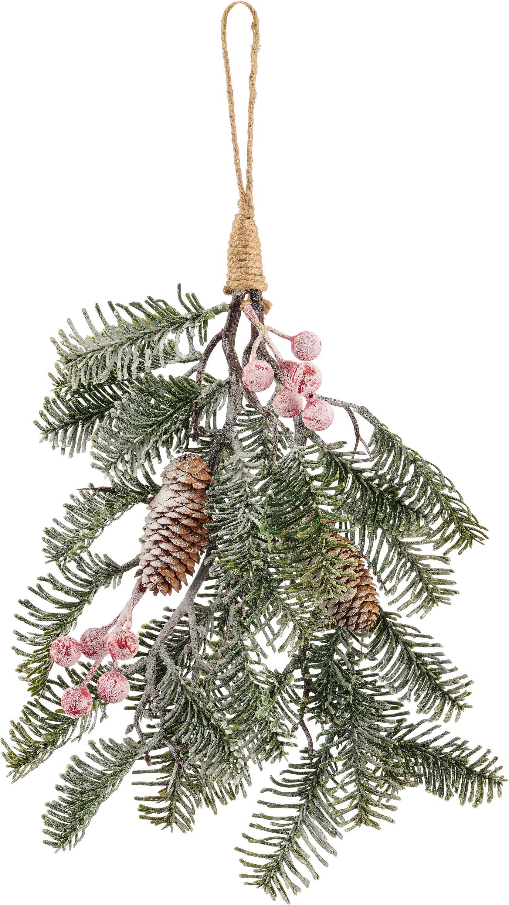OTTO home Winterliche Kunstpflanze »Tannengirlande, ca.91cm lang« mit Zapfen, in gefrosteter Optik