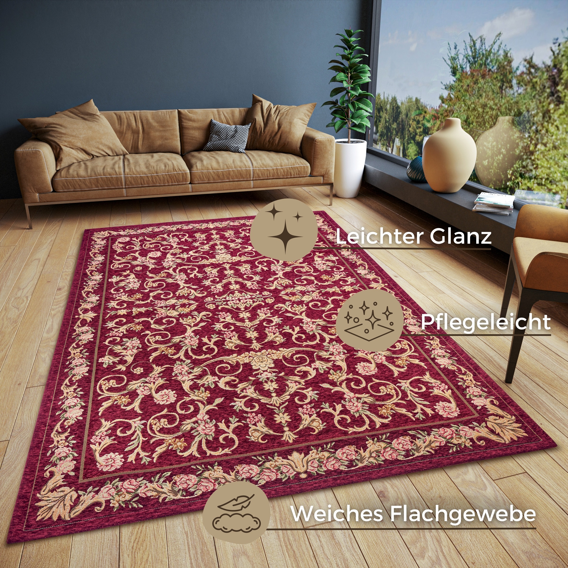 HANSE Home Teppich »Assia«, rechteckig, 5 mm Höhe, strapazierfähig, pflegeleicht, robust, Anti-Slip