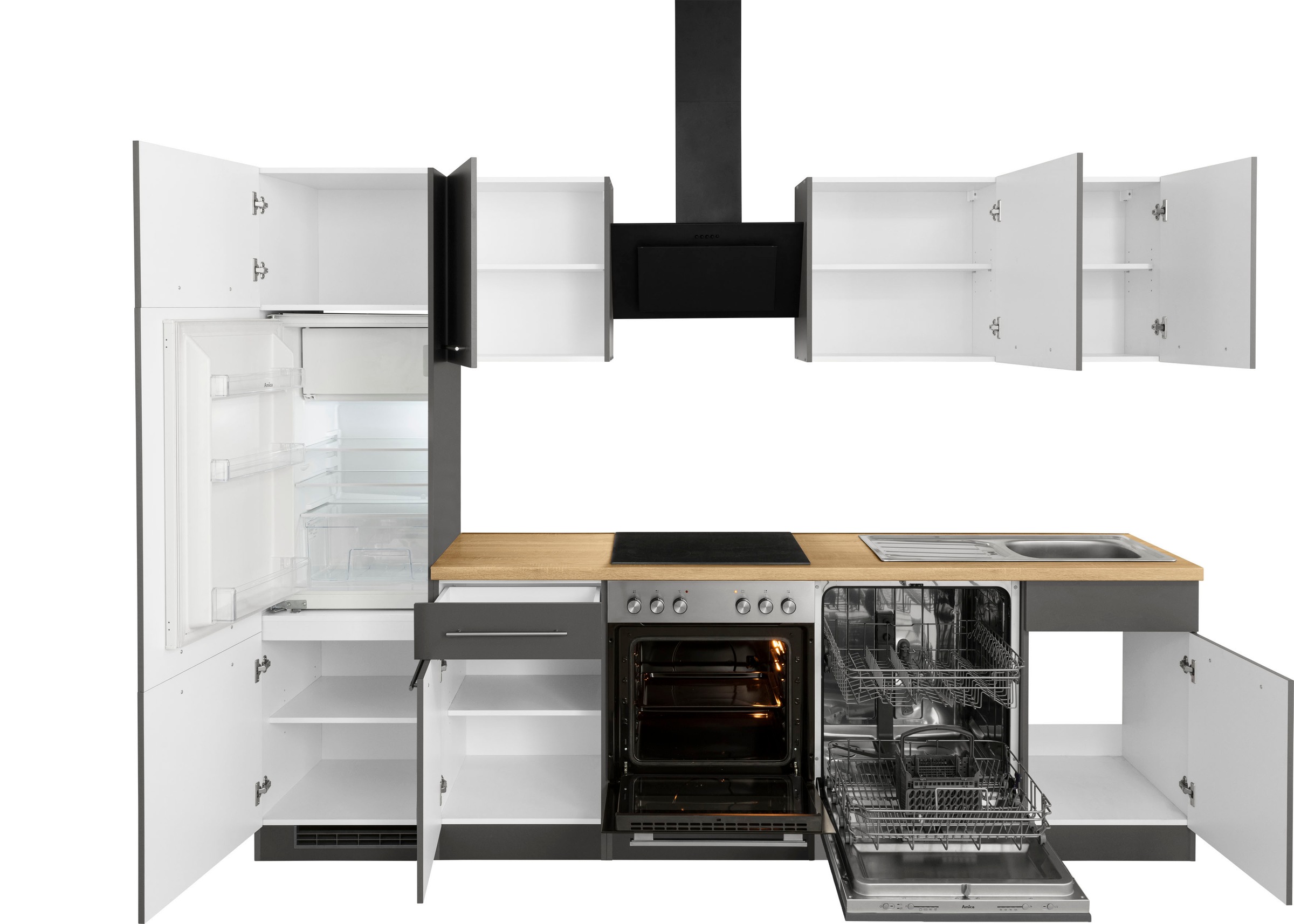 wiho Küchen Küchenzeile »Unna«, ohne E-Geräte, Breite 280 cm