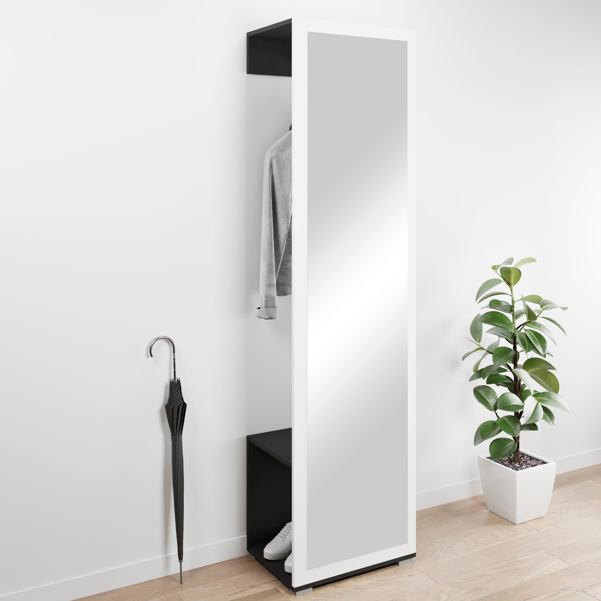 INOSIGN Garderobenschrank »Paris«, moderne Garderobenschrank 190cm, mit Kleiderstange und Frontspiegel