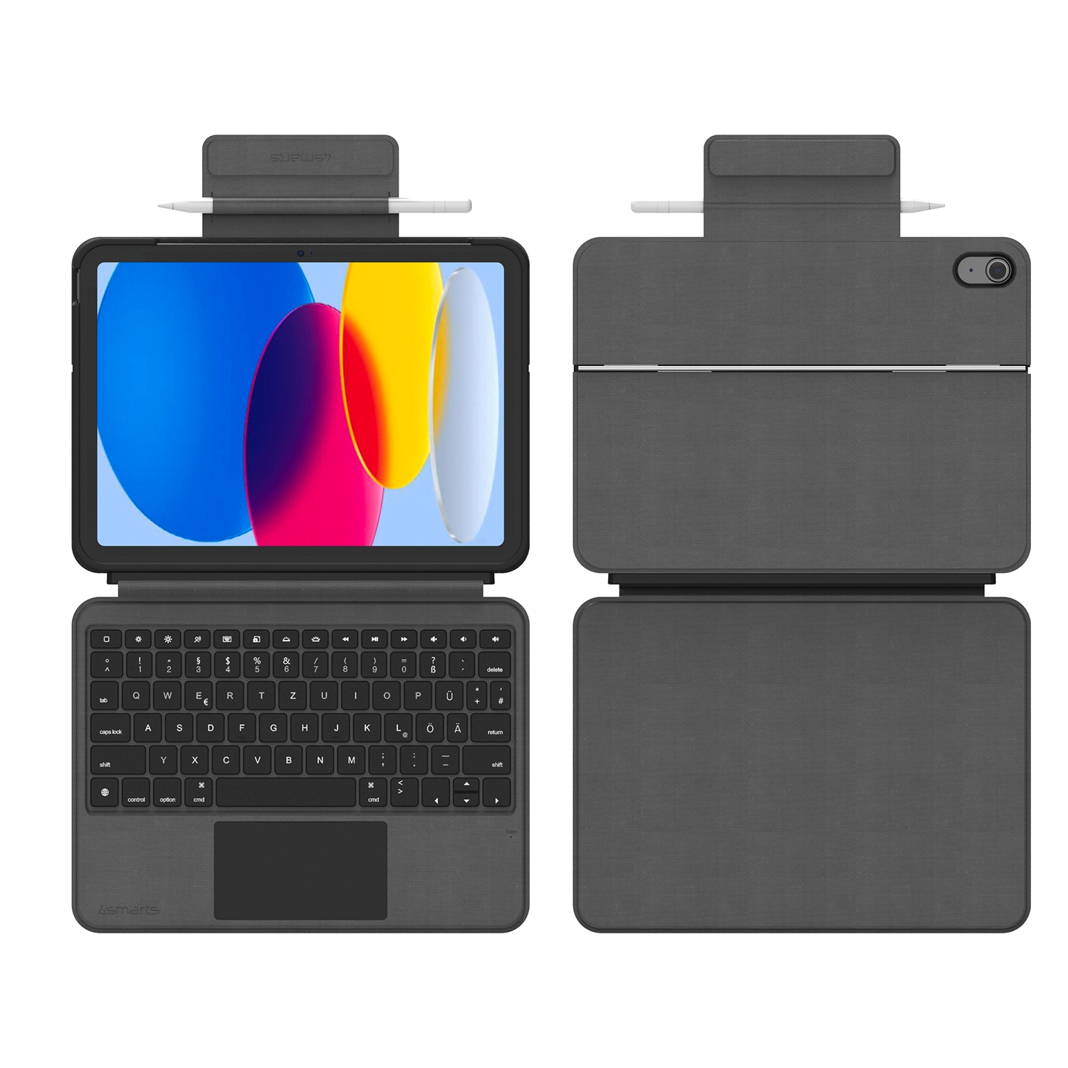 4smarts iPad-Tastatur »Tastatur Case 2in1 Solid Smart Connect für iPad 10. Gen«, (Touchpad)