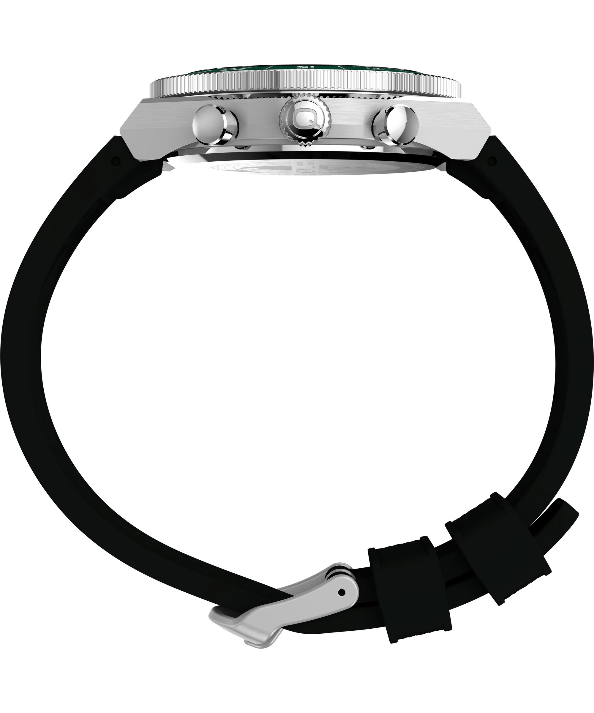 Timex Quarzuhr »Q Timex Continental Chronograph« Armbanduhr, Herrenuhr, Silikonarmband, analog, Beleuchtung