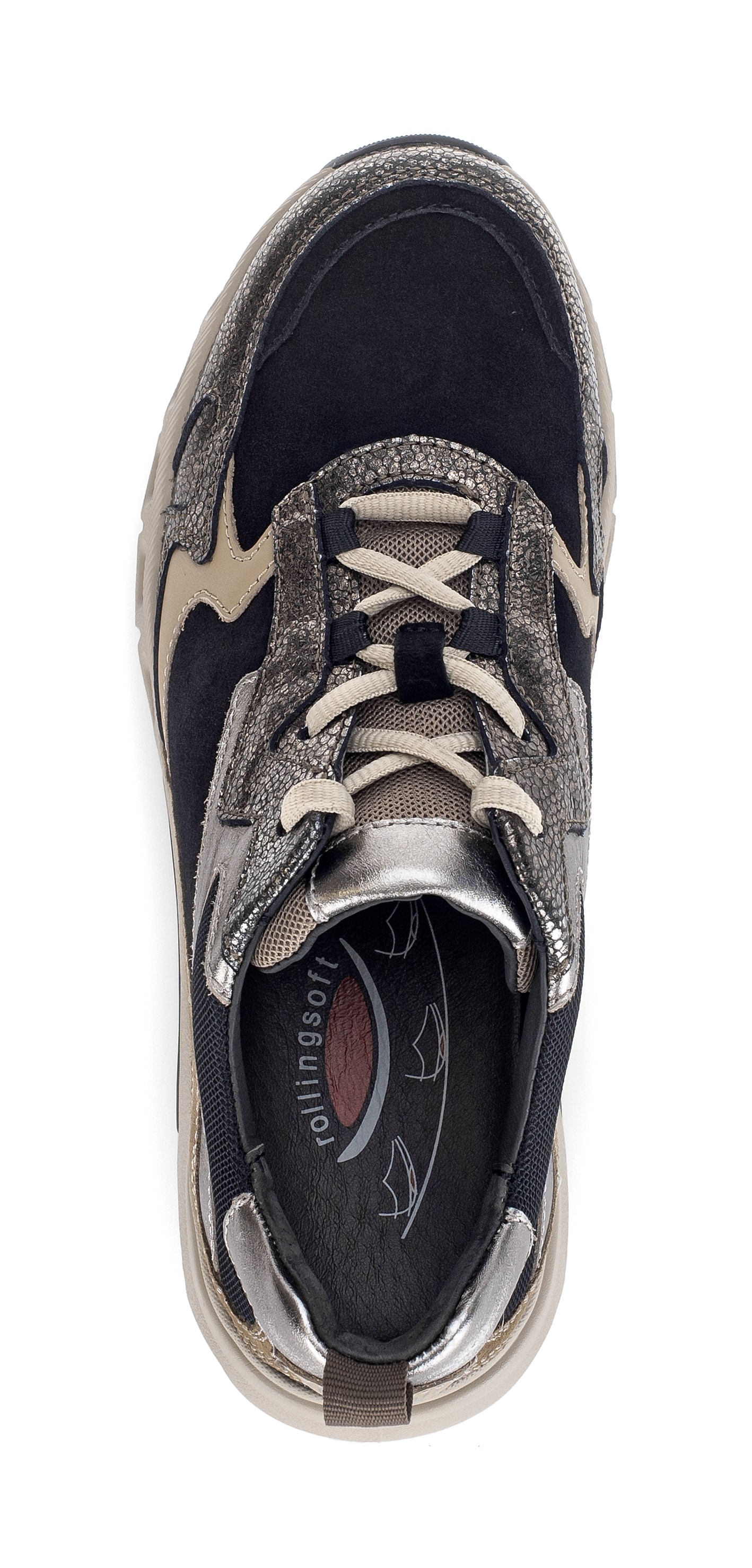 Gabor Rollingsoft Keilsneaker, Plateau, Schnürschuh, Halbschuh mit Wechselfußbett
