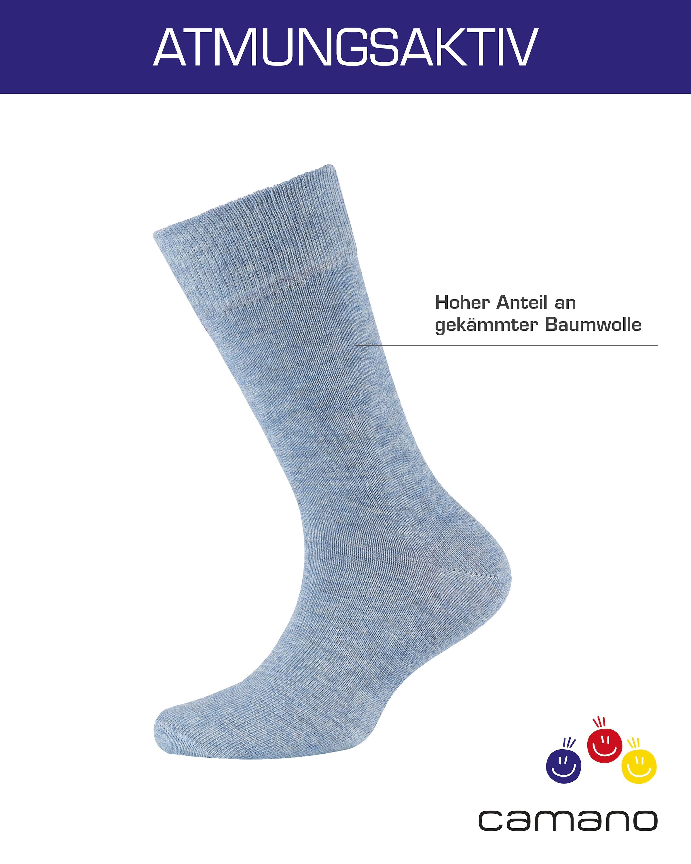 Camano Socken »ca-soft« 6 Paar,  mit Komfortbund und gepolsterten Zehen-/Fersenbereich