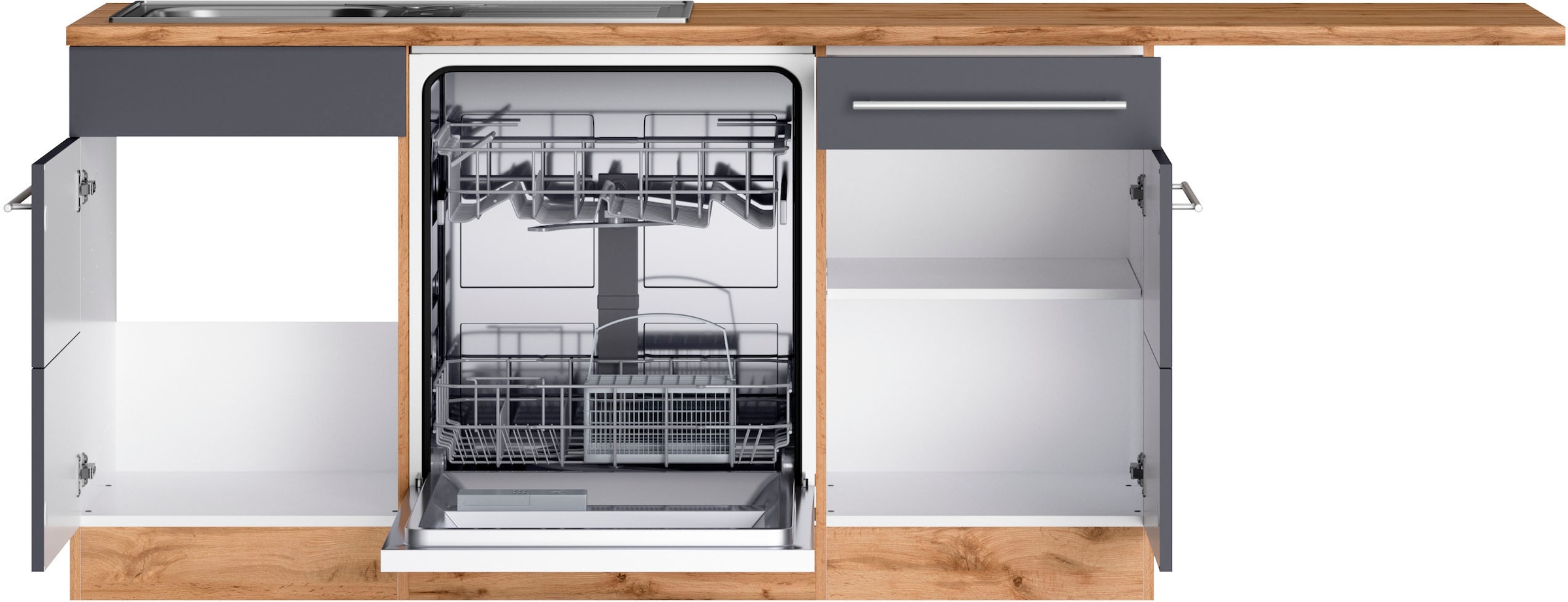 KOCHSTATION Winkelküche »KS-Wien« Stellbreite 220 x 330 cm, wahlweise mit E-Geräten