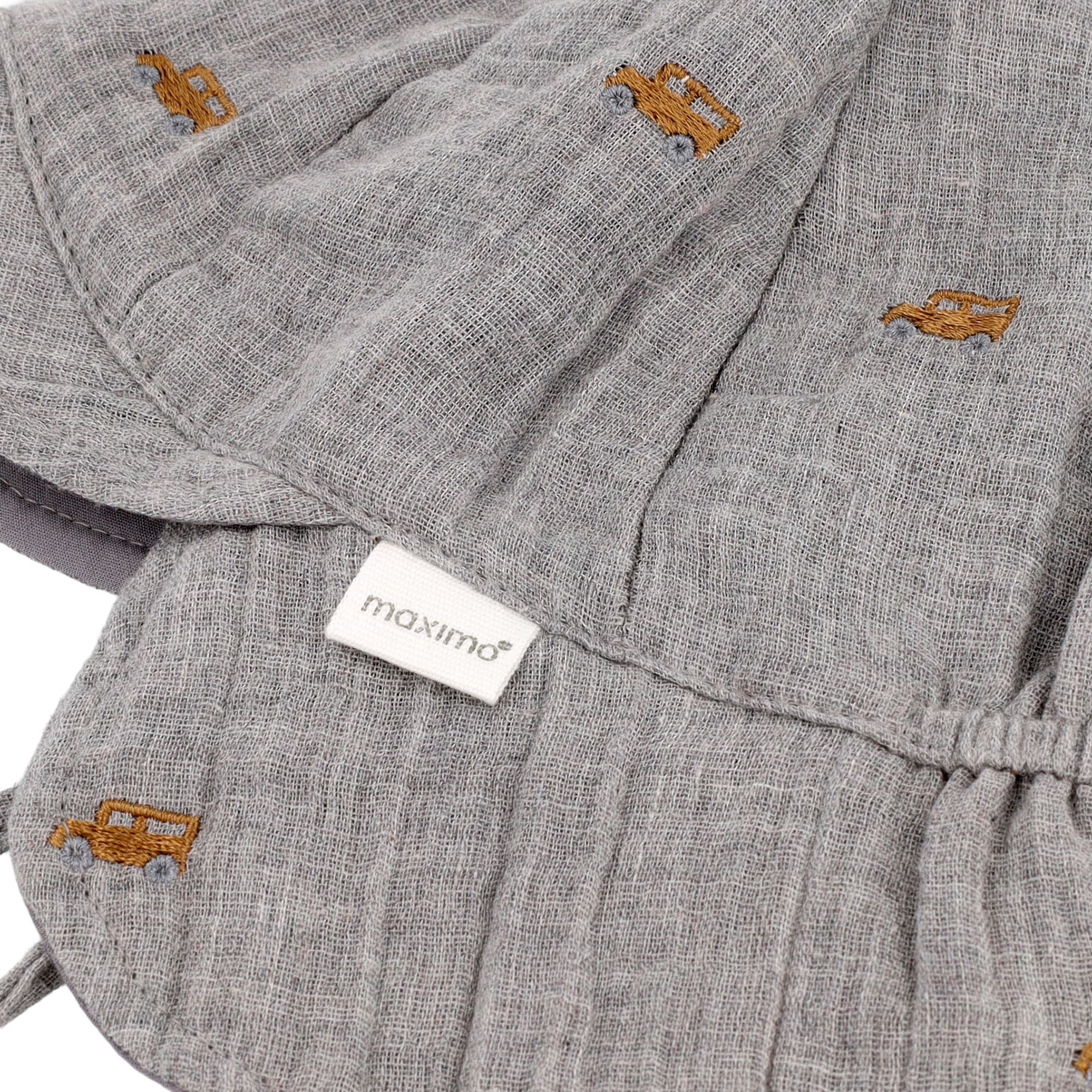 MAXIMO Schirmmütze 1 Stk. graumeliert, Auto-Stickerei, Musselin, zum Binden