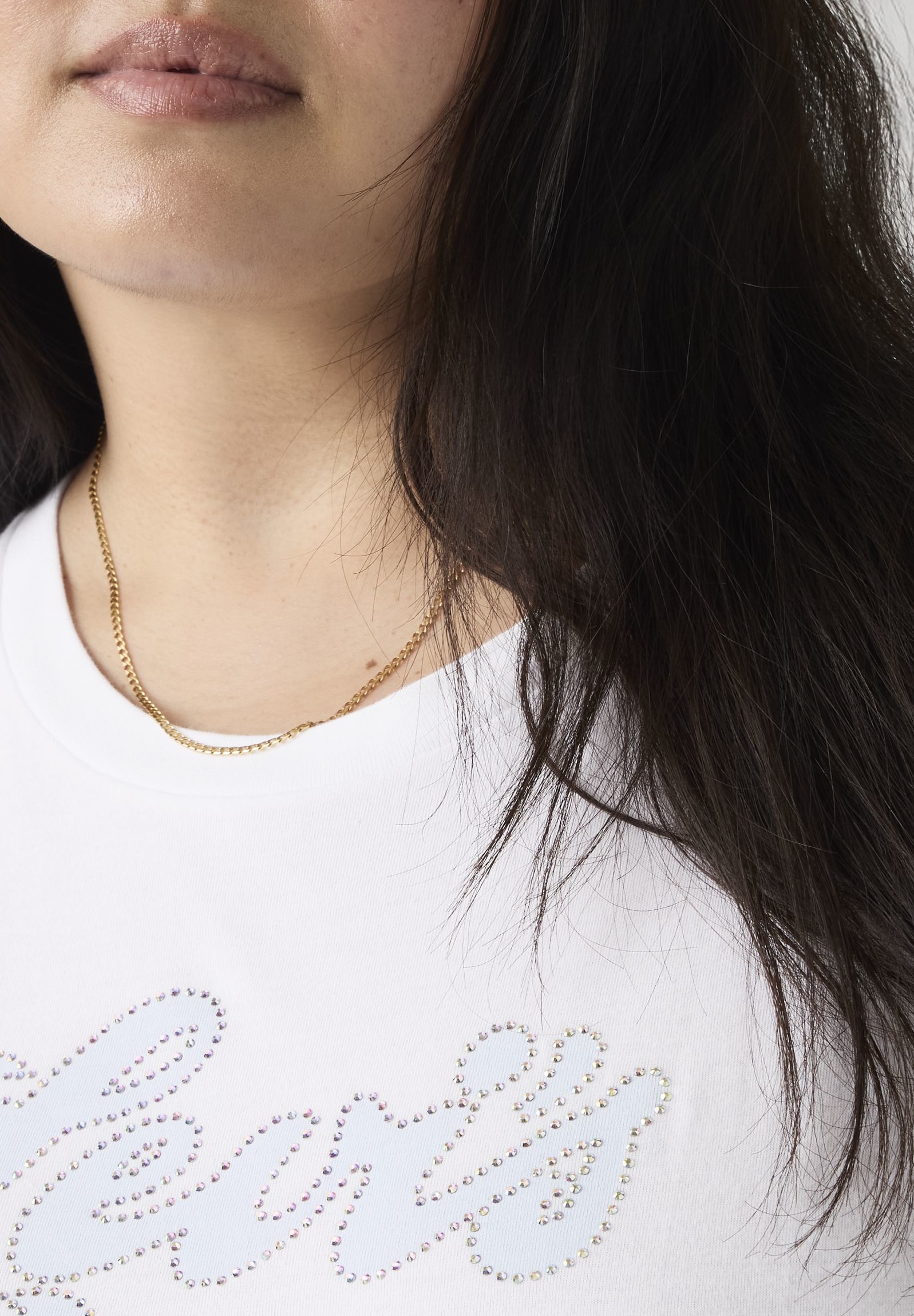 Levi's® Plus T-Shirt »PL PERFECT TEE« Applikation mit Glitzersteinen