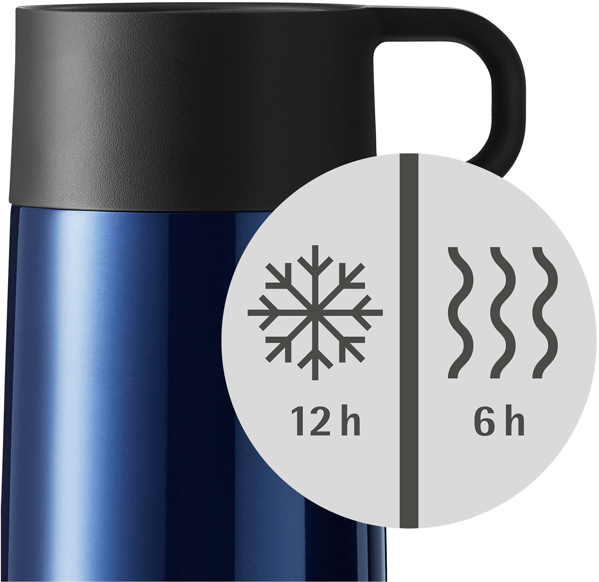 WMF Thermobecher »Impulse Travel Mug«, doppelwandiger Edelstahl, geringe Höhe, 360°-Trinköffnung