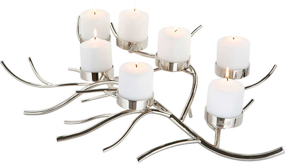Fink Kerzenhalter »NORMAN, Weihnachtsdeko«, bestellen Glas, Raten St.), aus 4-flammig, (1 und auf Adventsleuchter Edelstahl
