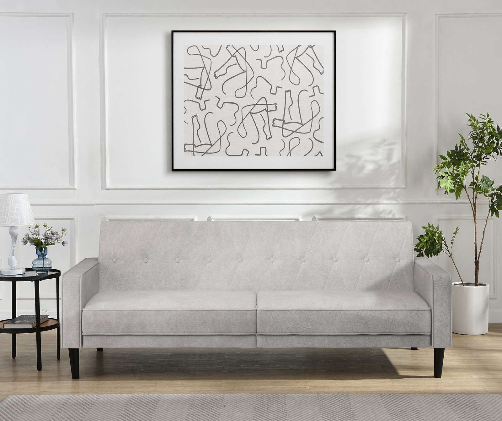 Dorel Home 3-Sitzer "Avon" Schlafsofa 213cm, Bettfunktion (110/190cm), trendiger Cord o. Webstoff