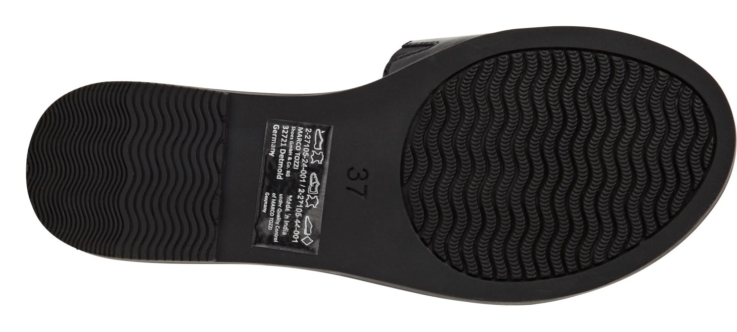 MARCO TOZZI Pantolette  , Flats, Sommerschuh mit edlem Schmuckelement