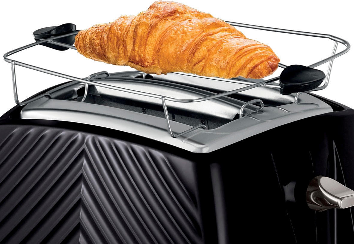 RUSSELL HOBBS Toaster »Groove 26390-56, schwarz, 850 Watt - Brötchenaufsatz & Krümelschublade«, 2 Schlitze, 850 W