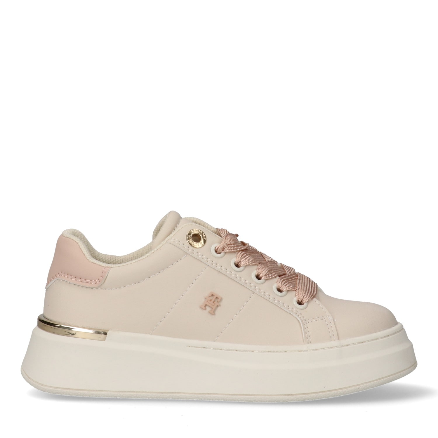 Tommy Hilfiger Sneaker  Freizeitschuh, Halbschuh, Schnürer mit goldfarbenen Besätzen