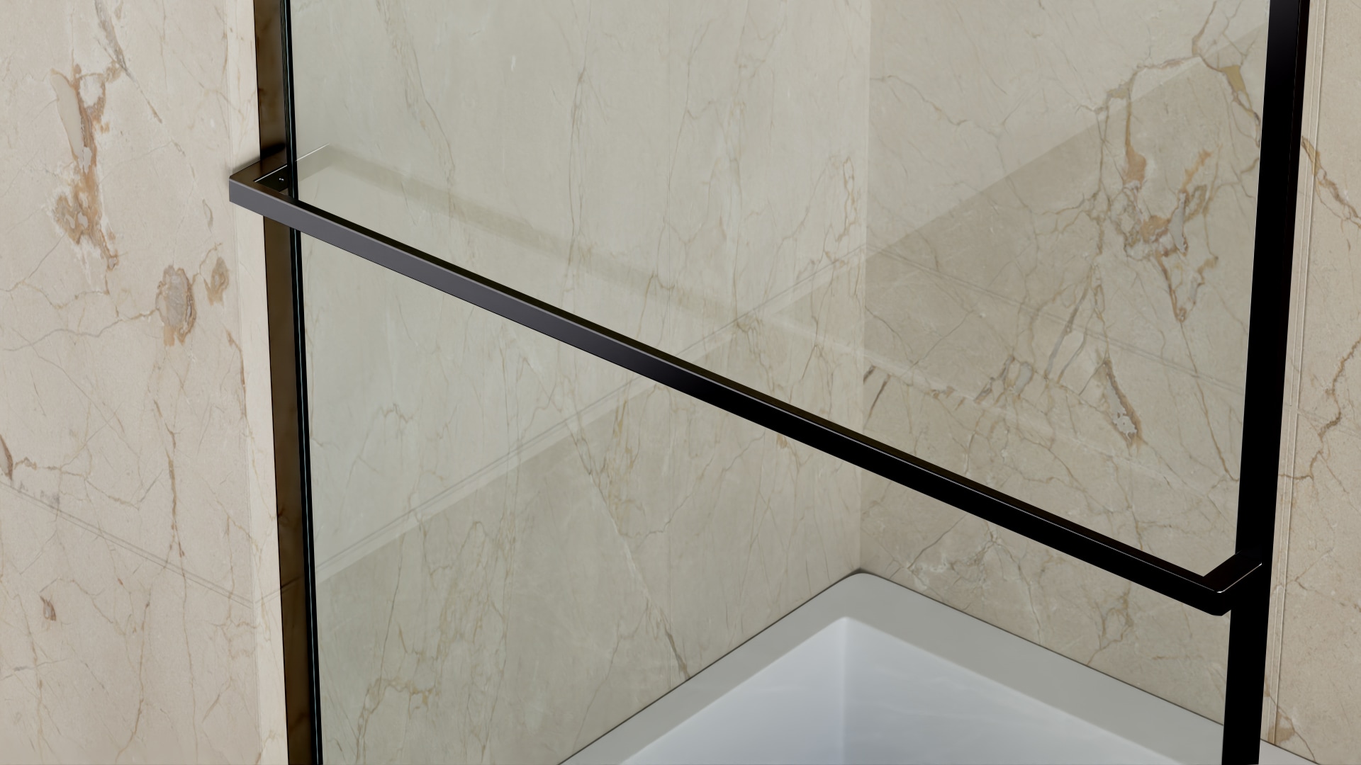 welltime Badewannenaufsatz »Block« 1 Stk. tlg. 6mm ESG und Antikalkversiegelung,extra schlanker Rahmen