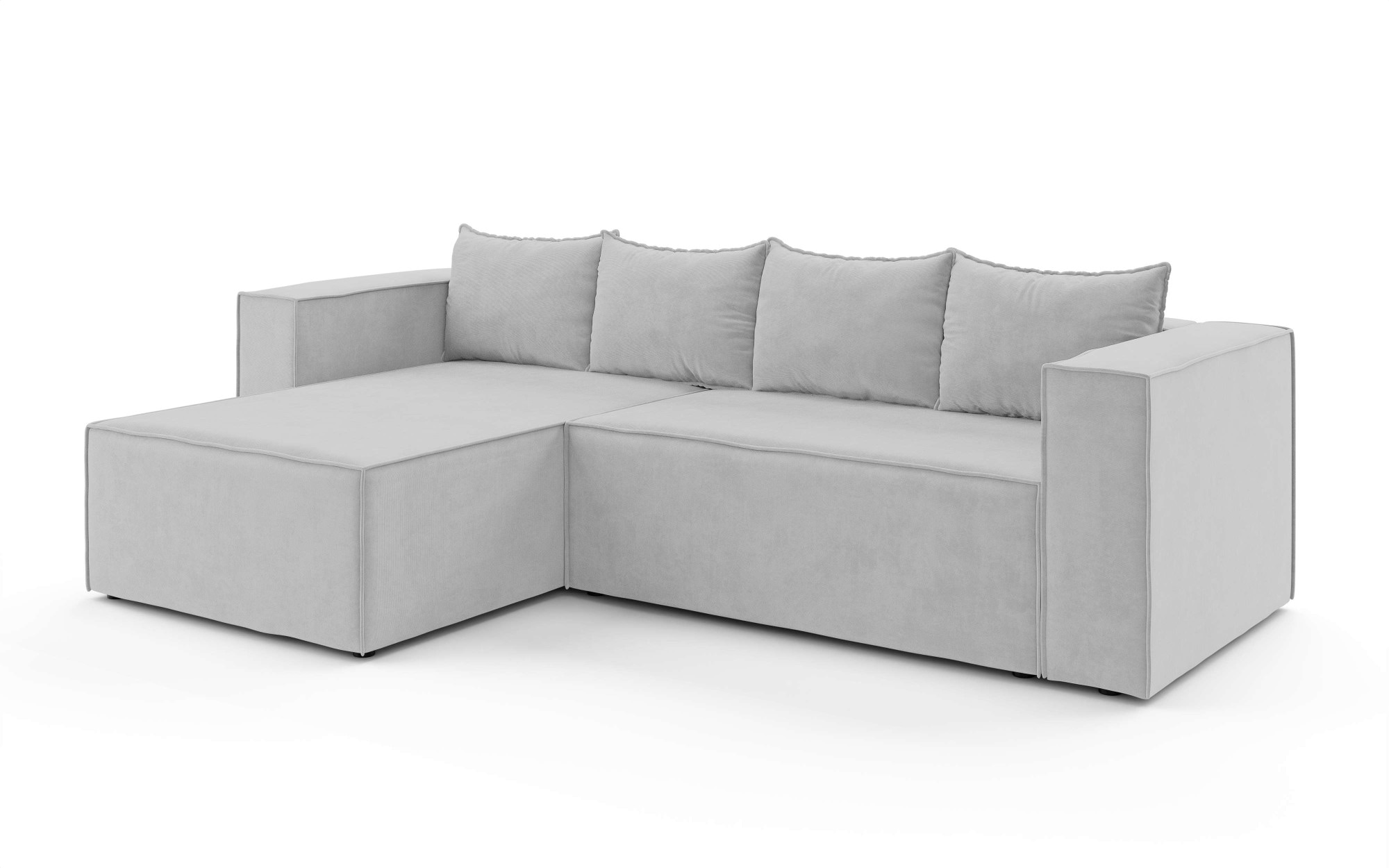 INOSIGN Ecksofa »LINCOLNVILLE mit Bettfunktion und Bettkasten, Maße B/H/T 244/76/150 cm«, L-Form mit Wellenunterfederung, Recamiere beidseitig montierbar