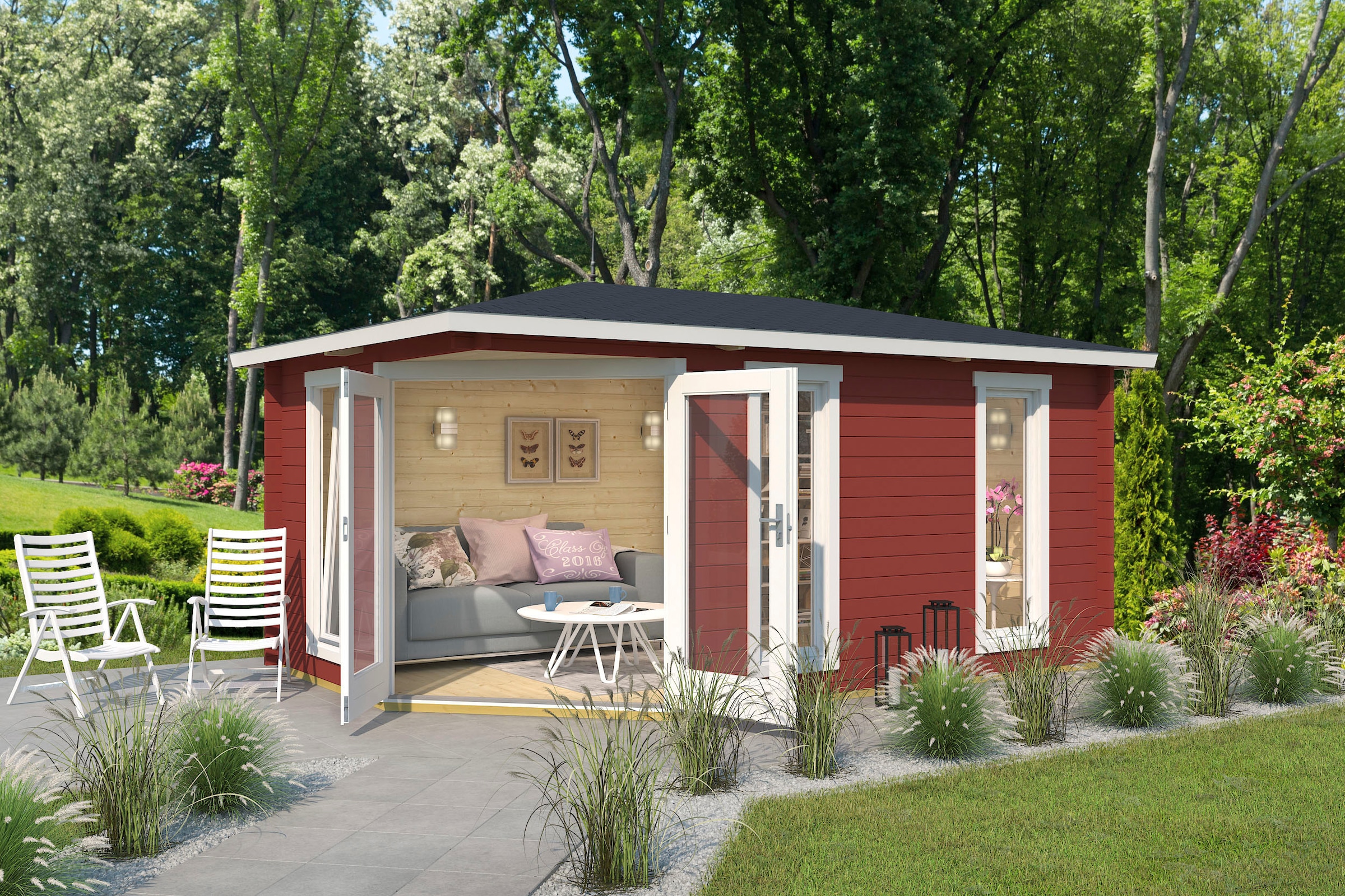LASITA MAJA Gartenhaus »EDINBURGH«, (Set, inkl. Fussbodenbretter zum verlegen)