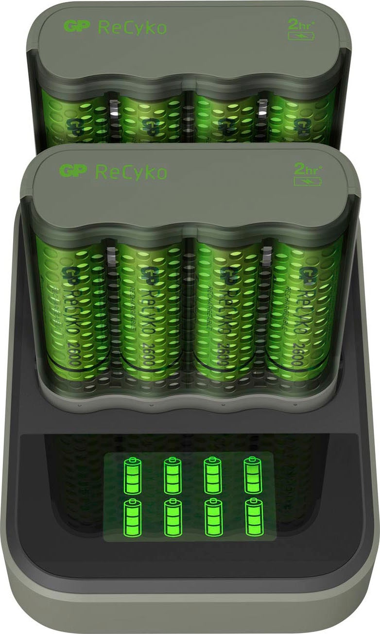Akku-Ladestation AA Batteries 2x 3 Schnellladegerät »ReCyko online Garantie kaufen 2600 mit Akkus NiMH« XXL mAh Akku | je 4 mit GP Jahren