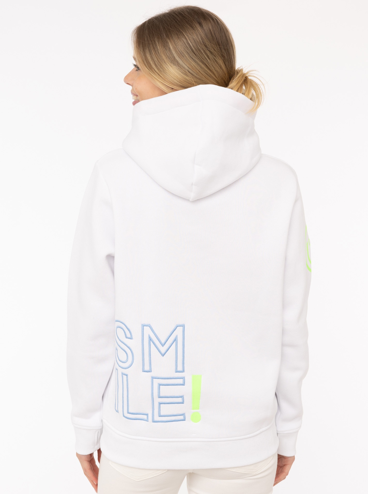 Zwillingsherz Hoodie »"Alissa 2.0"«, mit SMILE Stickerei vorne und hinten