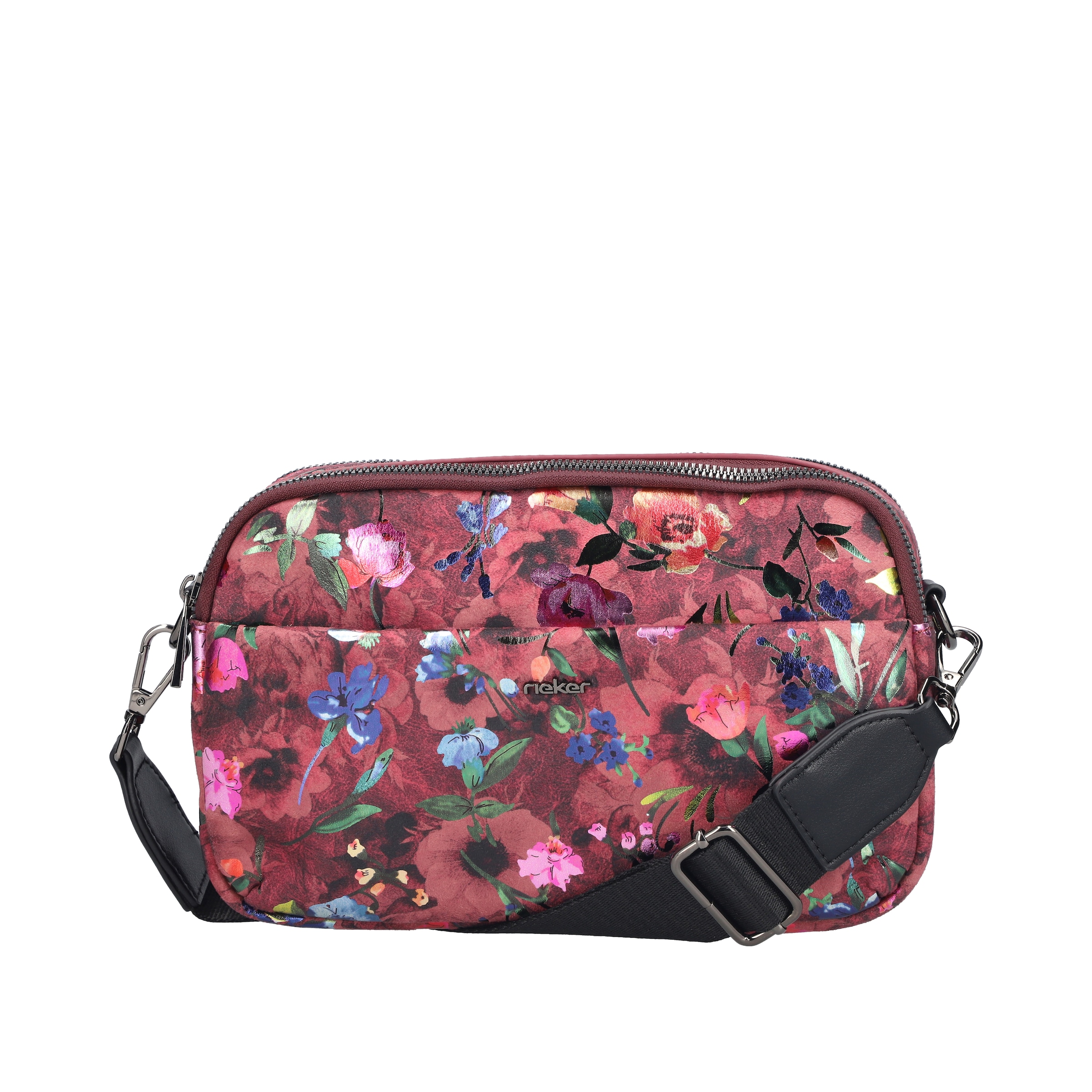 Rieker Umhängetasche Damen Schultertasche, Handtasche mit zwei Reißverschlüssen