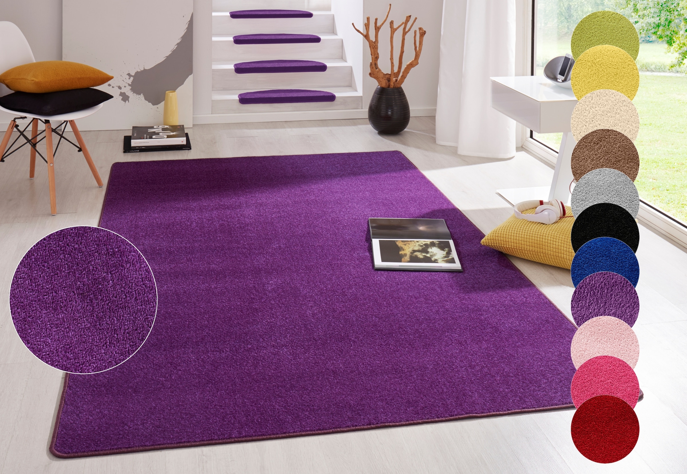 HANSE Home Teppich »Fancy« rechteckig 7 mm Höhe Kurzflor, Läufer, uni, gekettelt, Wohnzimmer, Schlafzimmer, Esszimmer