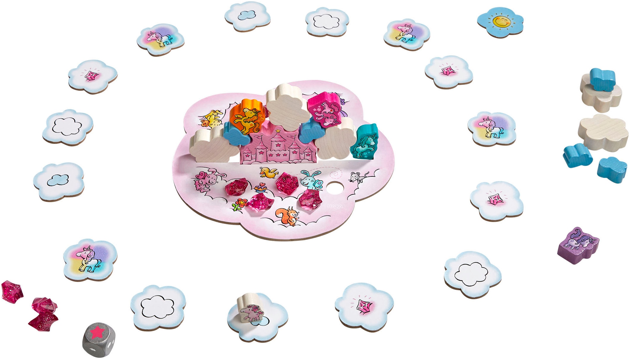 Haba Spiel »Einhorn Glitzerglück - Wolkenstapelei«