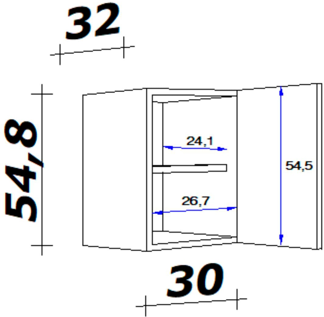 Flex-Well Hängeschrank »Nano«, (B x H x T) 30 x 54,8 x 32 cm