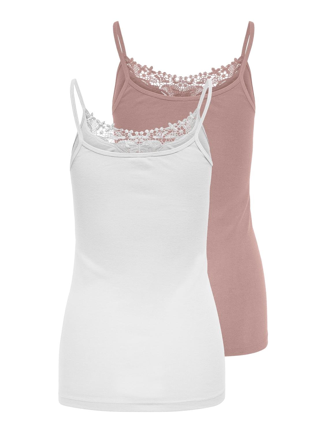 ONLY Longtop »ONLLULU LACE SINGLET 2PACK CS JRS« Packung, 2