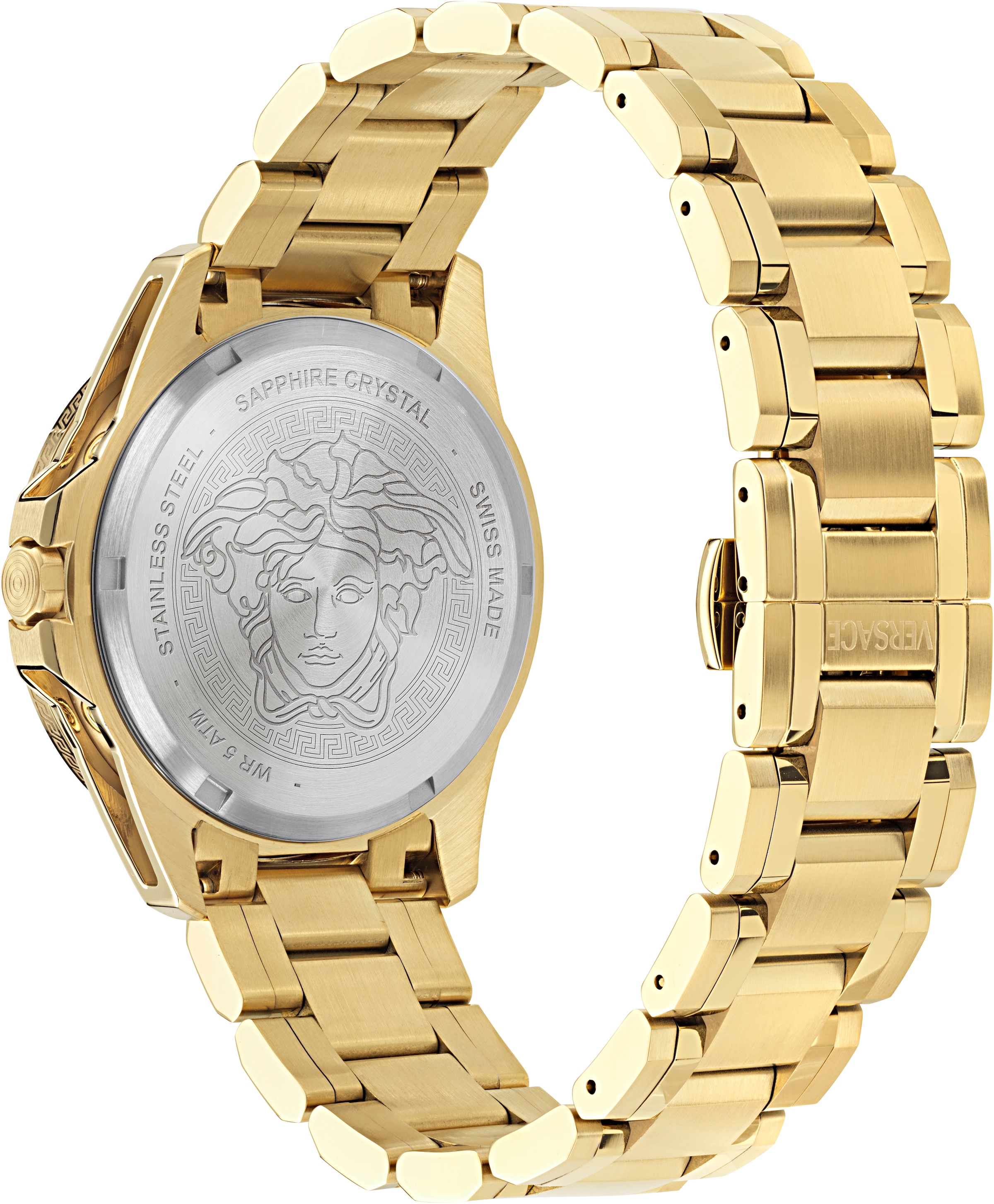 Versace Multifunktionsuhr »V-GALAXY MOONPHASE« Quarzuhr,Armbanduhr,Herrenuhr,Swiss Made,Edelstahlarmband,Mondphase