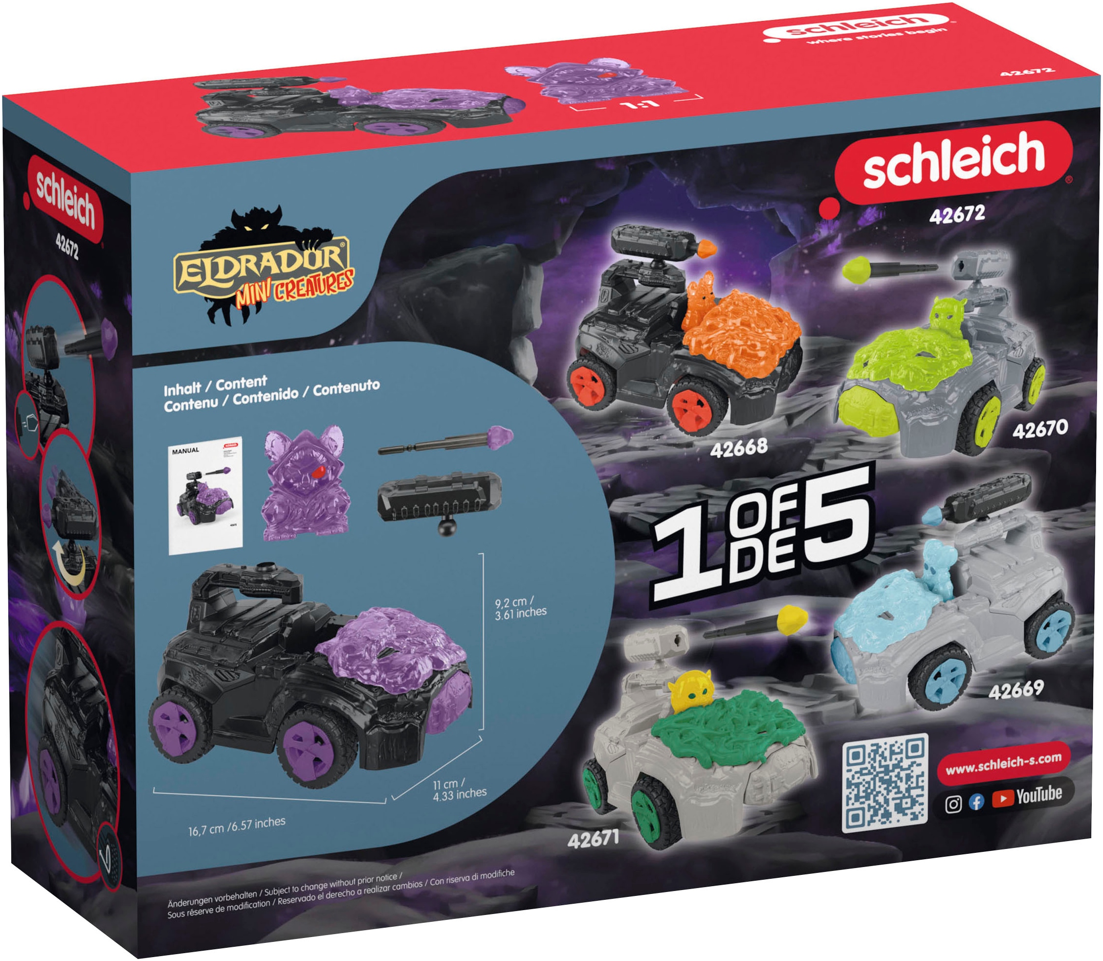 Schleich® Spielfigur »ELDRADOR® CREATURES, Schatten-Crashmobil+Mini Creature (42672)«